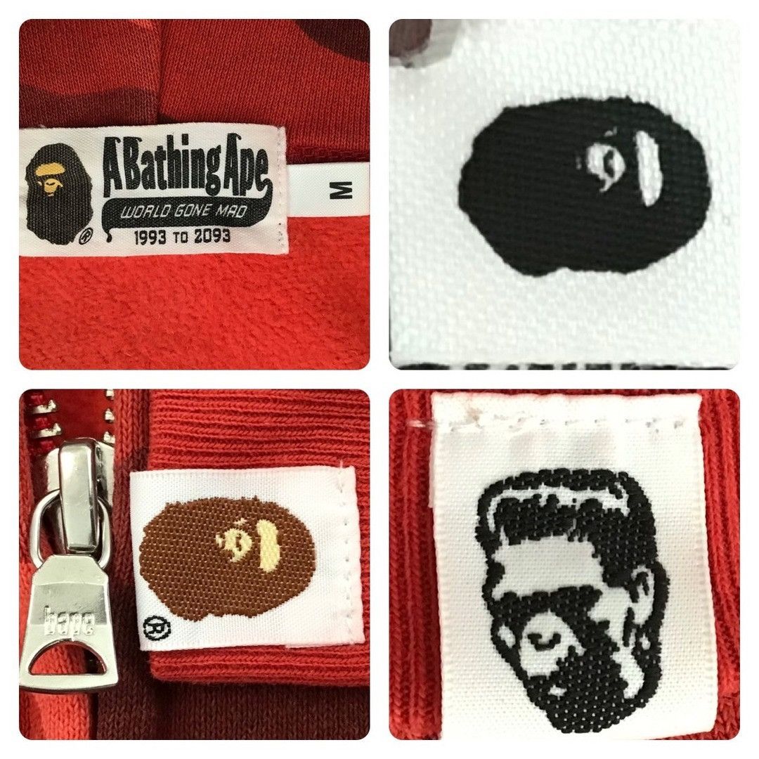 Bape BAPE Shark full zip hoodie red camo a bathing ape Size US M / EU 48-50 / 2 - 7 Thumbnail