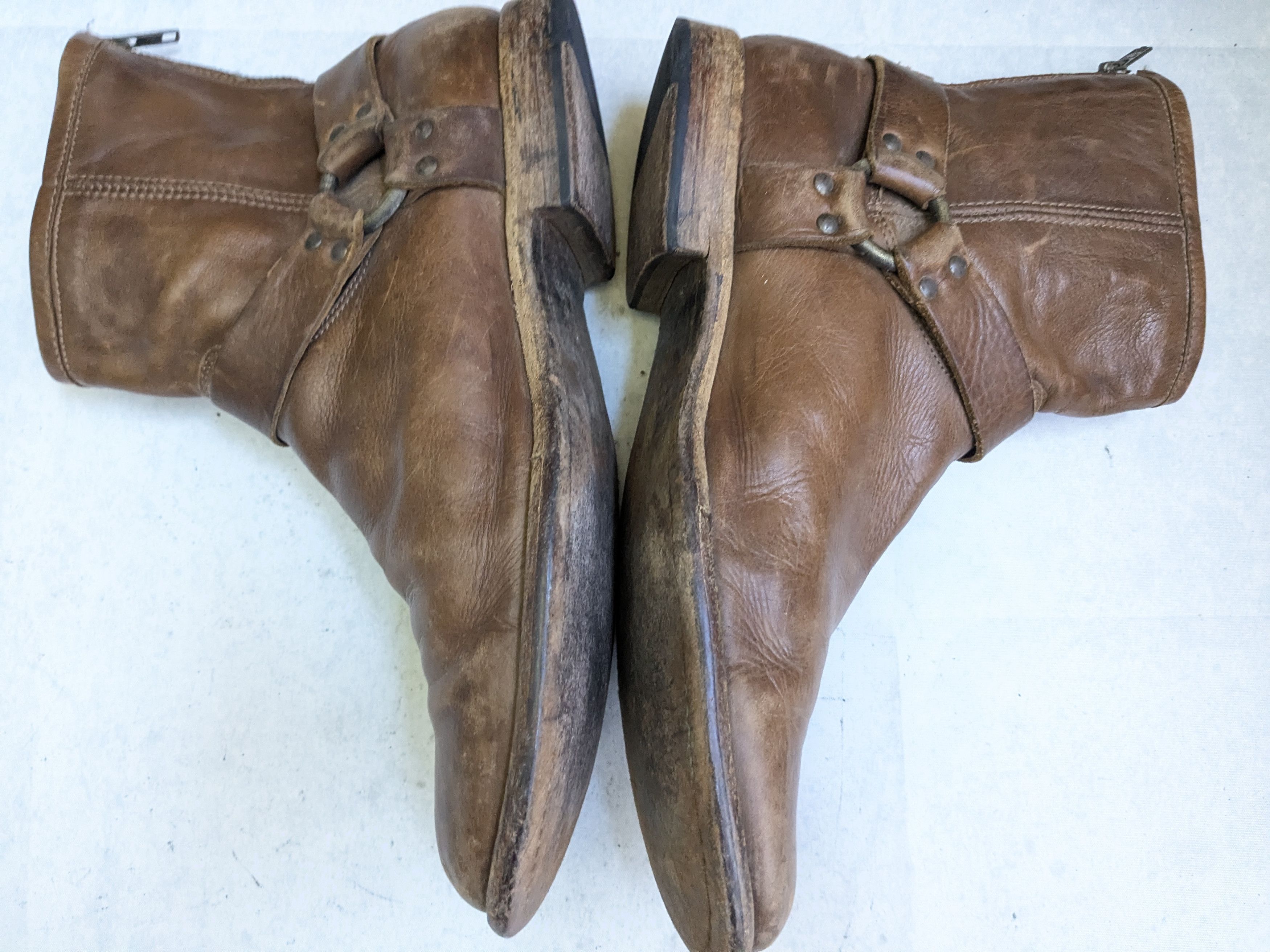 Frye Frye Harness Boots Brown Leather 10.5 D Buckle Size US 10.5 / EU 43-44 - 12 Thumbnail