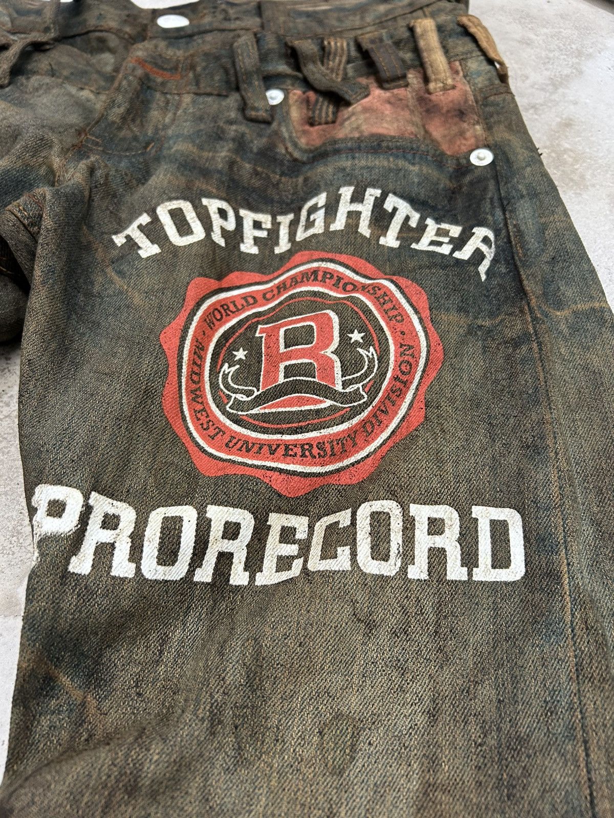 20471120 Vintage Dominate Japan Double Waist Mud Washed Dirty Wording Size US 30 / EU 46 - 8 Thumbnail