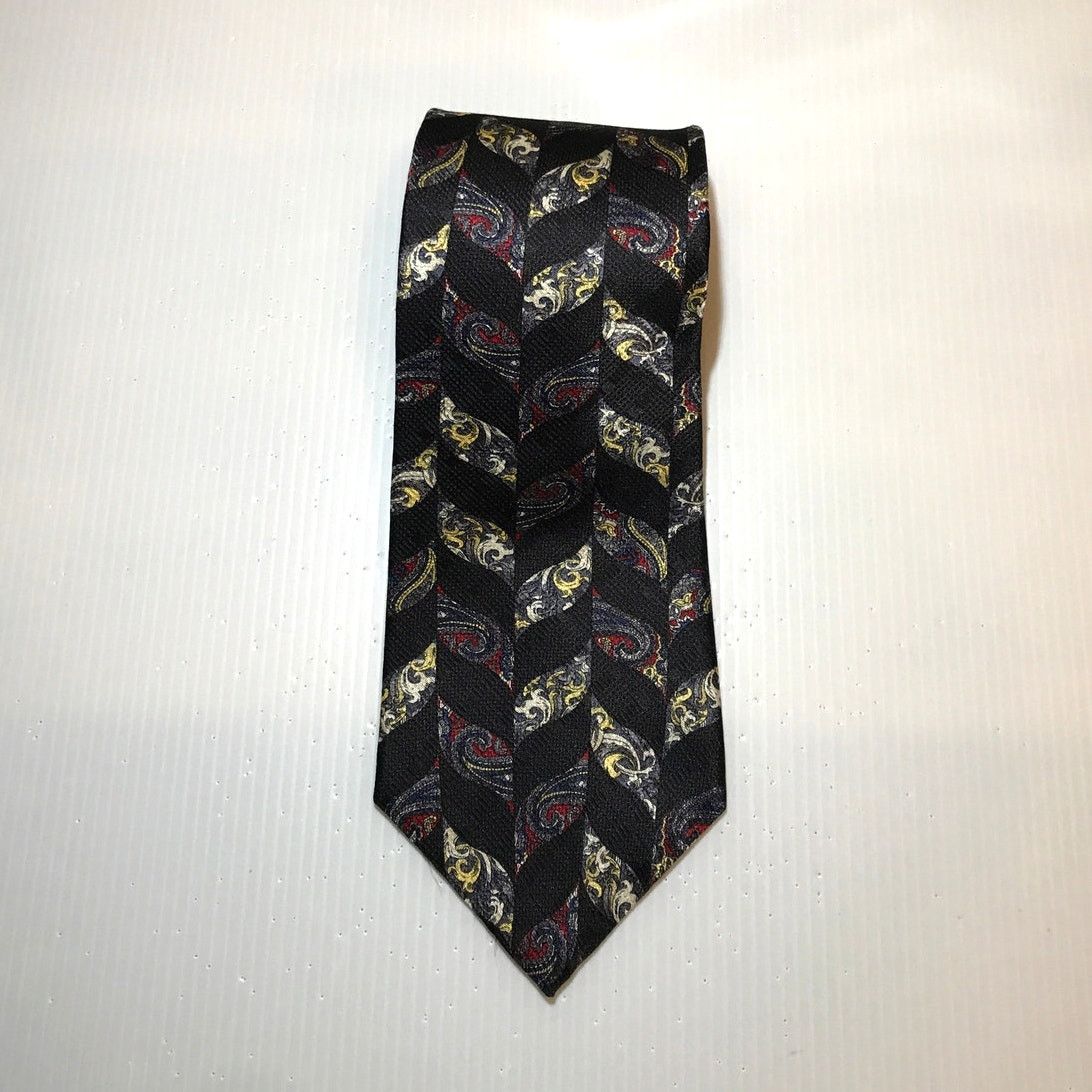 Stafford Stafford Executive Black Silk Paisley Short Wide Men Necktie Size ONE SIZE - 1 Thumbnail