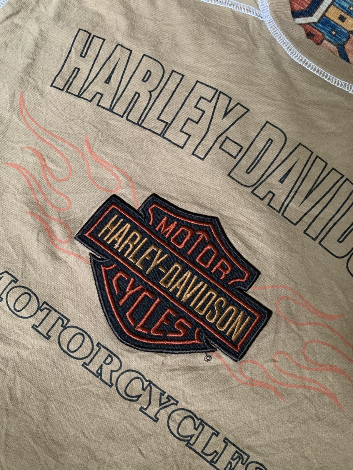 Harley Davidson VINTAGE Y2K HARLEY FLAMES LONGSLEEVE SHIRT Size US L / EU 52-54 / 3 - 5 Thumbnail