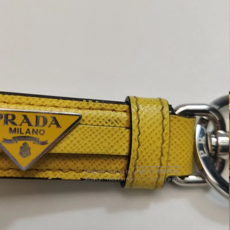 Prada Prada Leather Triangle Logo Keychain Charm. Size ONE SIZE - 6 Thumbnail