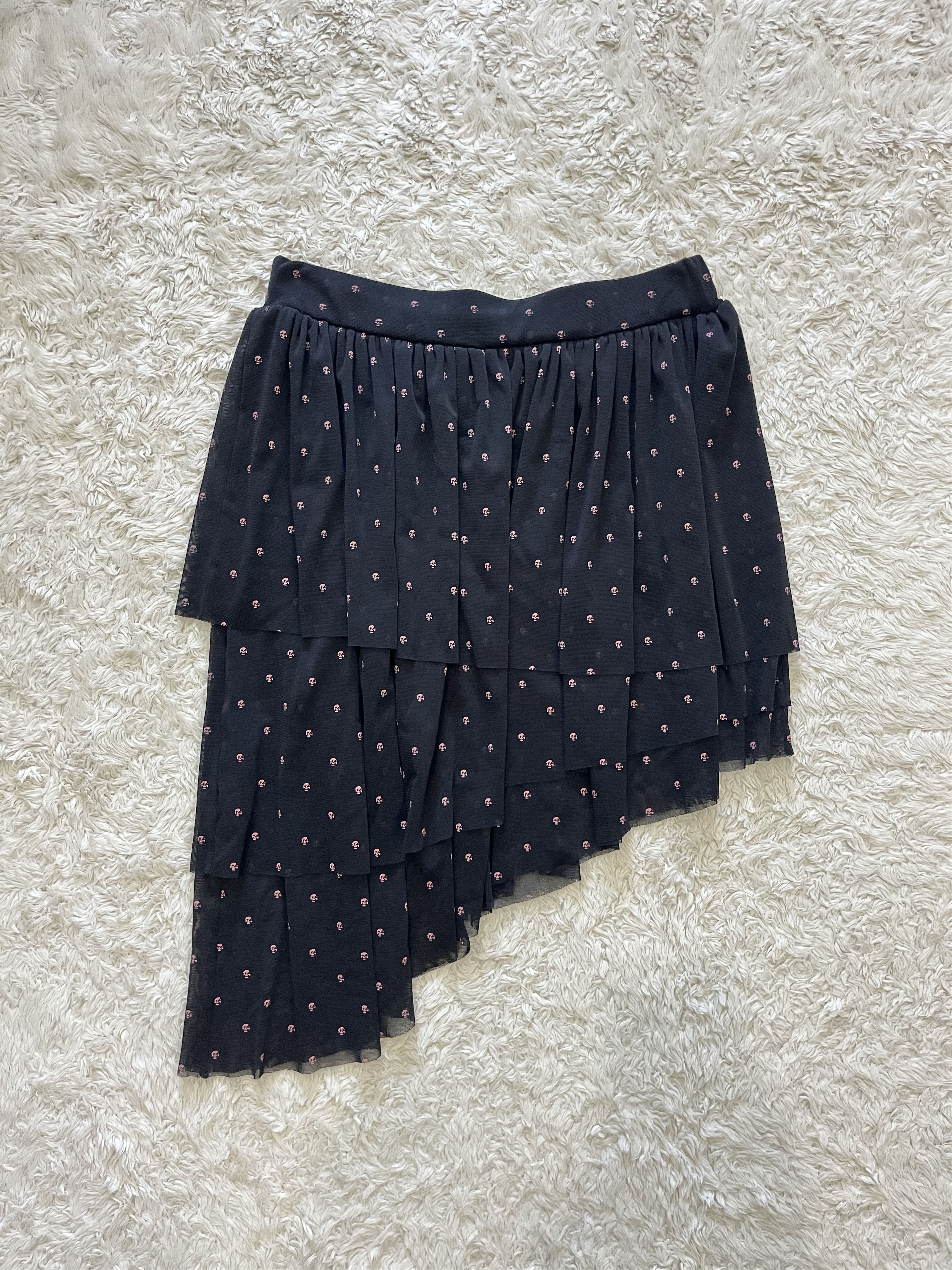 Hysteric Glamour hysteric glamour asymmetrical skull mini mesh layered skirt Size 28" / US 6 / IT 42 - 1 Thumbnail