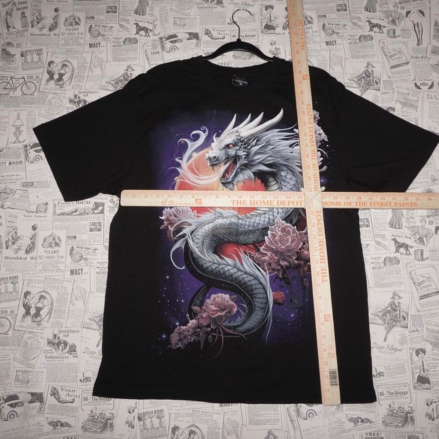 Vintage XL - Vintage Y2K big jumbo dragon flowers Japan 00s t-shirt Size US XL / EU 56 / 4 - 4 Thumbnail