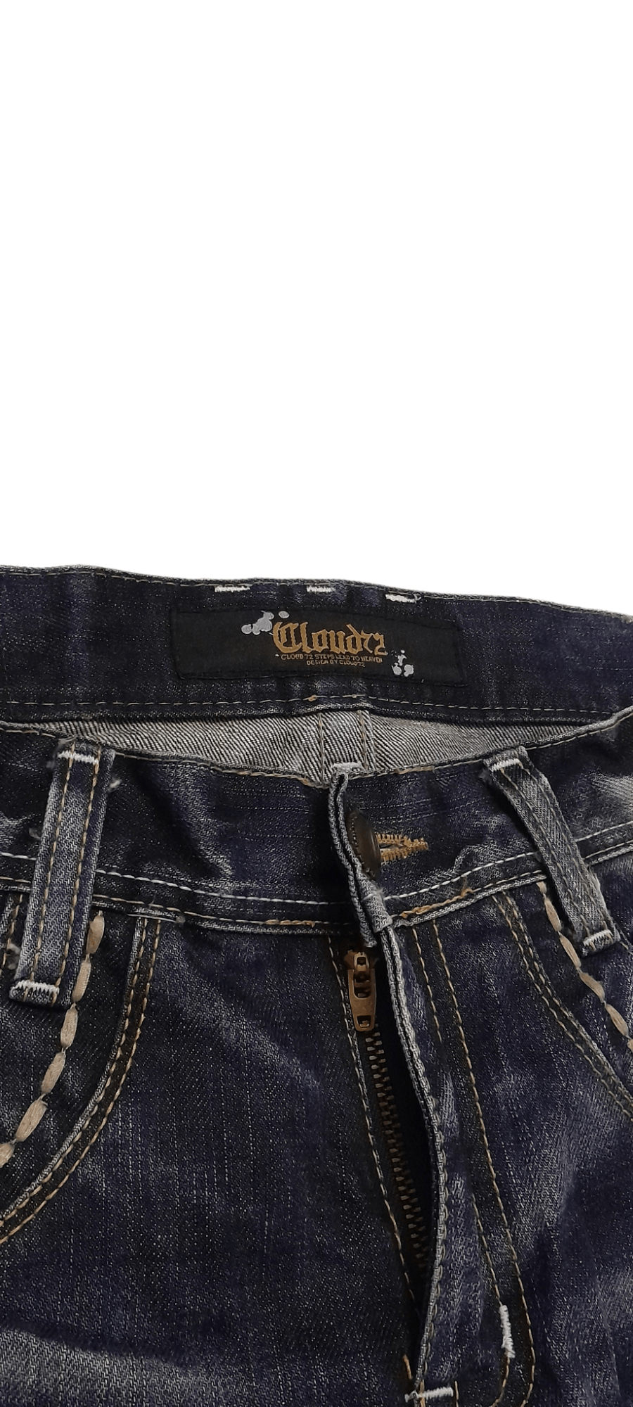 Japanese Brand CLOUD 72 Japan Disstressed Art Denim (S185) waist 33 Size US 33 - 8 Thumbnail