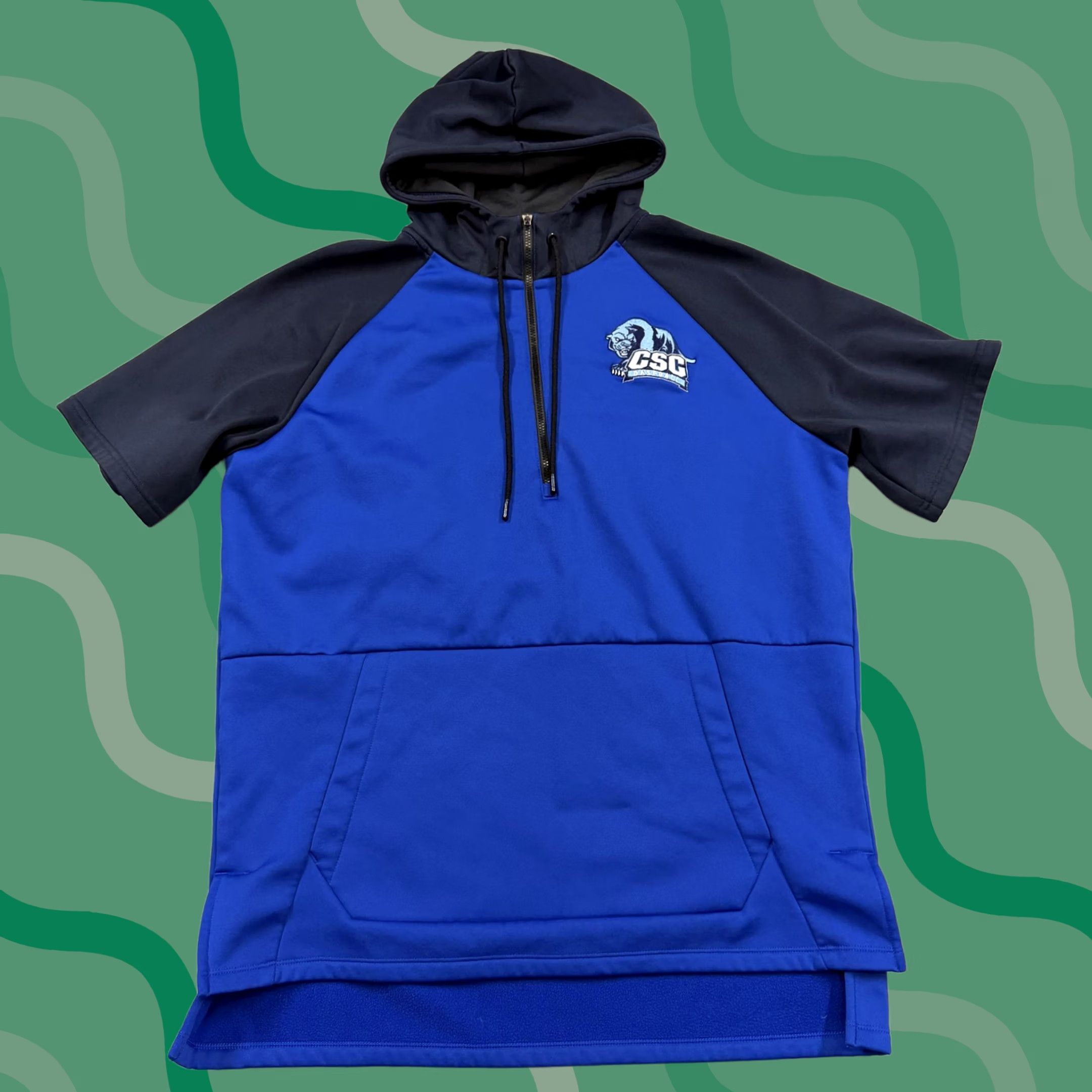 New Balance New Balance Hoodie Mens Large Blue 1/4 Zip Pullover Short Sleeve Sweatshirt Baseball Sports Moisture Wicking Pockets Logo Zipper Size US L / EU 52-54 / 3 - 1 Thumbnail