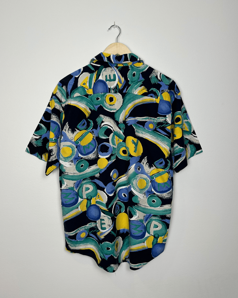 Vintage Vintage Crazy Abstract Pattern Protocol Button Up T-Shirt L Size US L / EU 52-54 / 3 - 4 Thumbnail