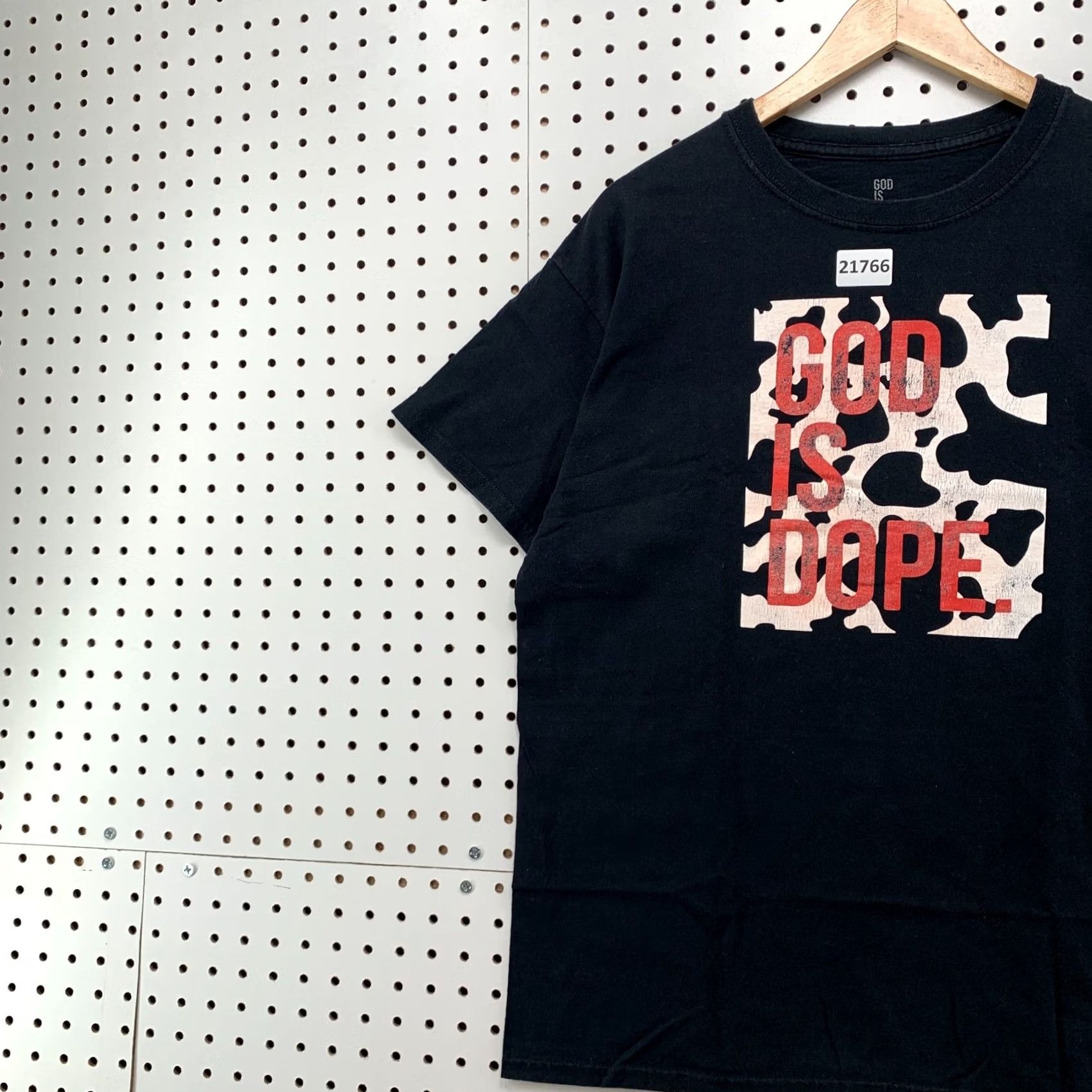 Vintage God Is Dope Shirt Black Adult Medium TEE 21.5x28 Crew Neck Short Sleeve Unisex Shirts Womens Mens Size US M / EU 48-50 / 2 - 3 Thumbnail