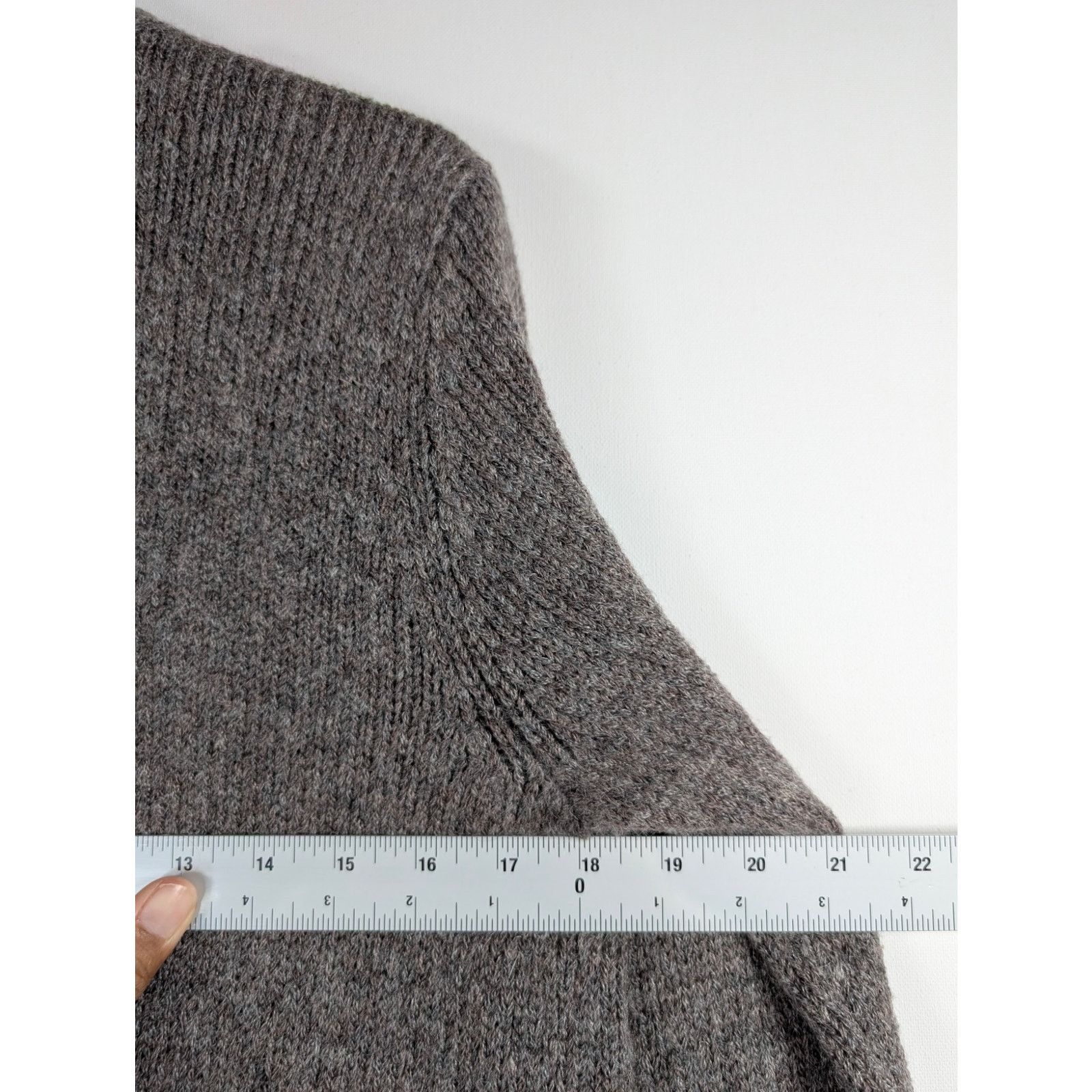 Eileen Fisher Eileen Fisher Petite Long Cardigan Gray Wool Blend Sweater Size L / US 10 / IT 46 - 6 Thumbnail