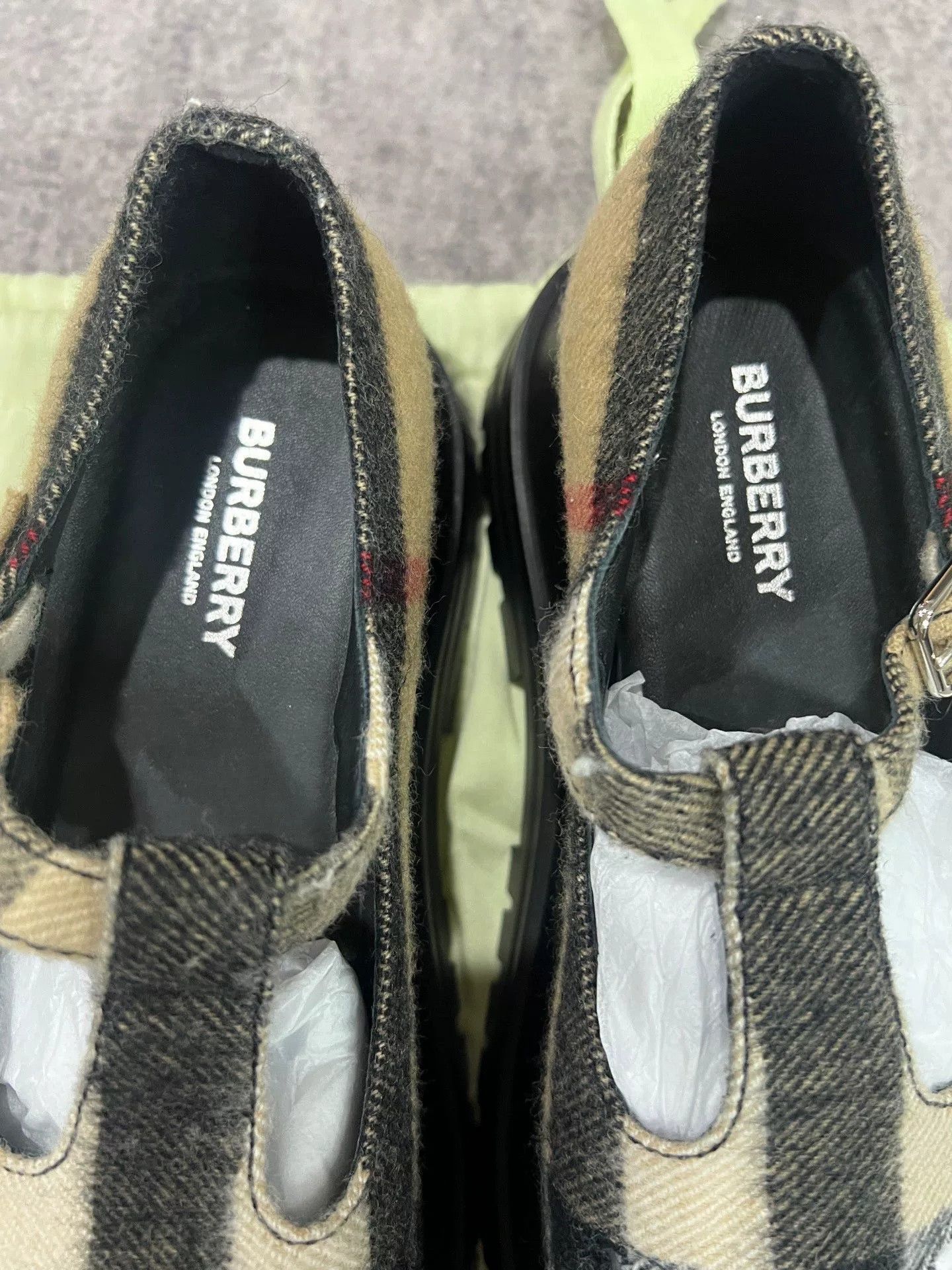 Burberry Burberry Wool Plaid Cutout Platform Shoes Size US 32 / EU 48 - 5 Thumbnail