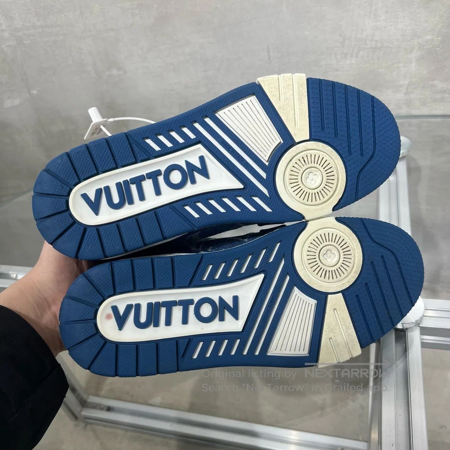 Louis Vuitton Louis Vuitton Trainer Low-Top Board Shoes Blue and White Size US 7 / IT 37 - 7 Thumbnail