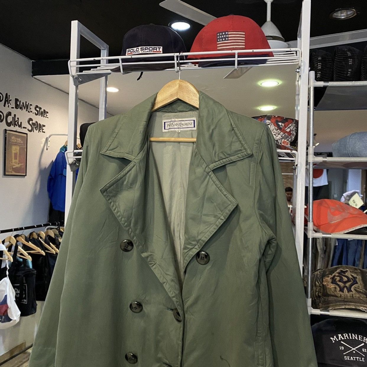 Yves Saint Laurent Yves Saint Laurent Double Breasted Long Coat Jackets Size US M / EU 48-50 / 2 - 4 Thumbnail