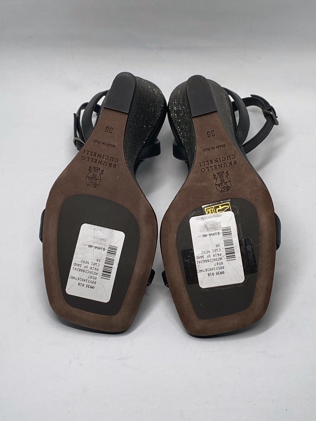 Brunello Cucinelli Brunello Cucinelli Monili Wedge Leather Sandals size 36 Size US 6 / IT 36 - 15 Thumbnail