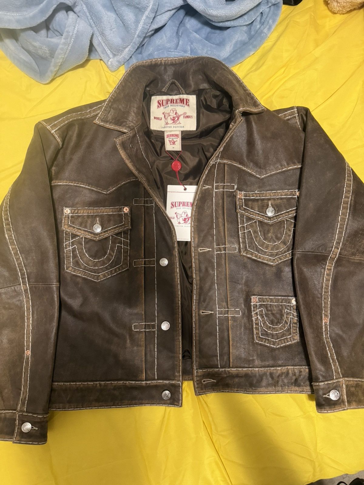 Supreme x True religion leather jacket