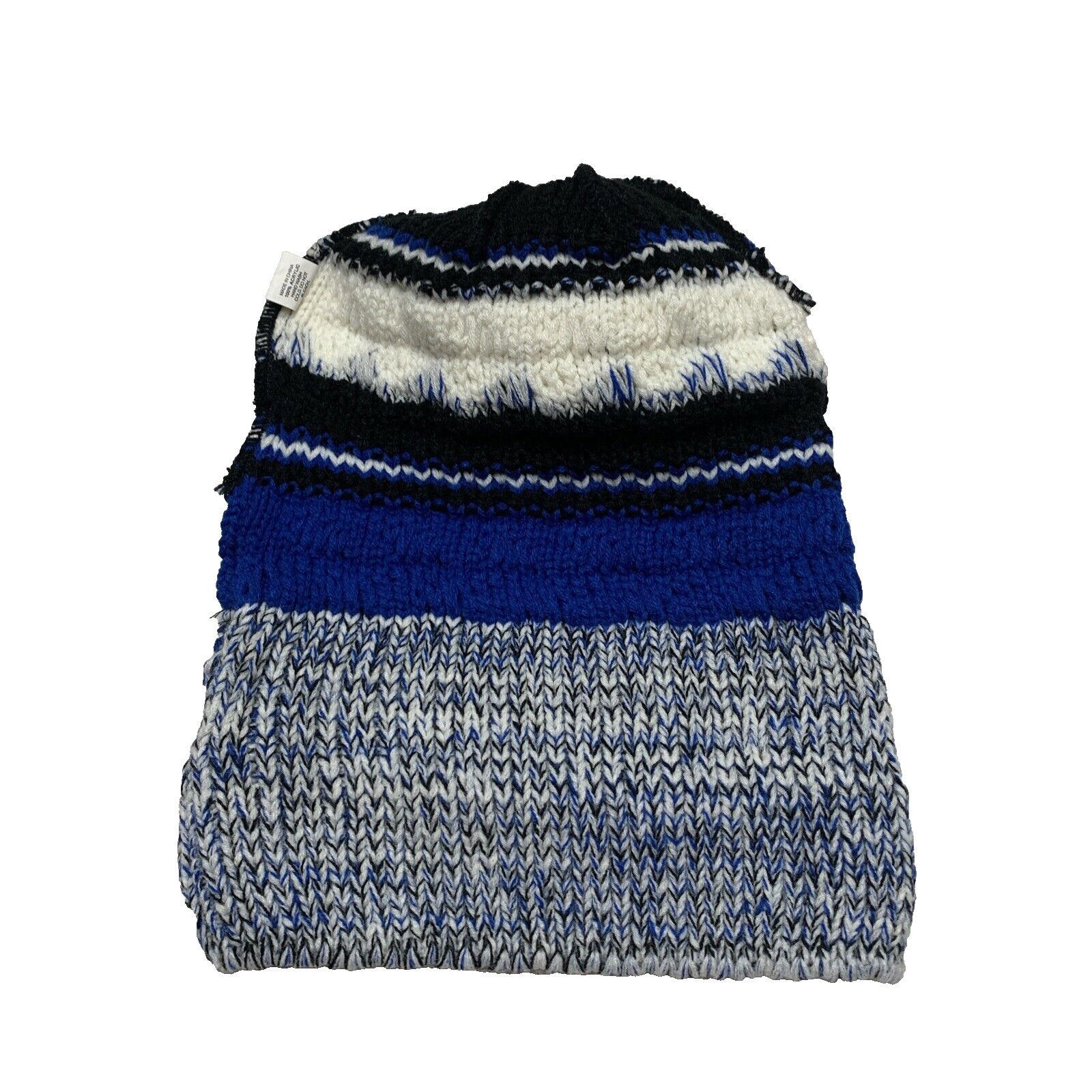 Other Pig Beanie Unisex Black Royal Blue Striped Ski Hat Size ONE SIZE - 4 Thumbnail