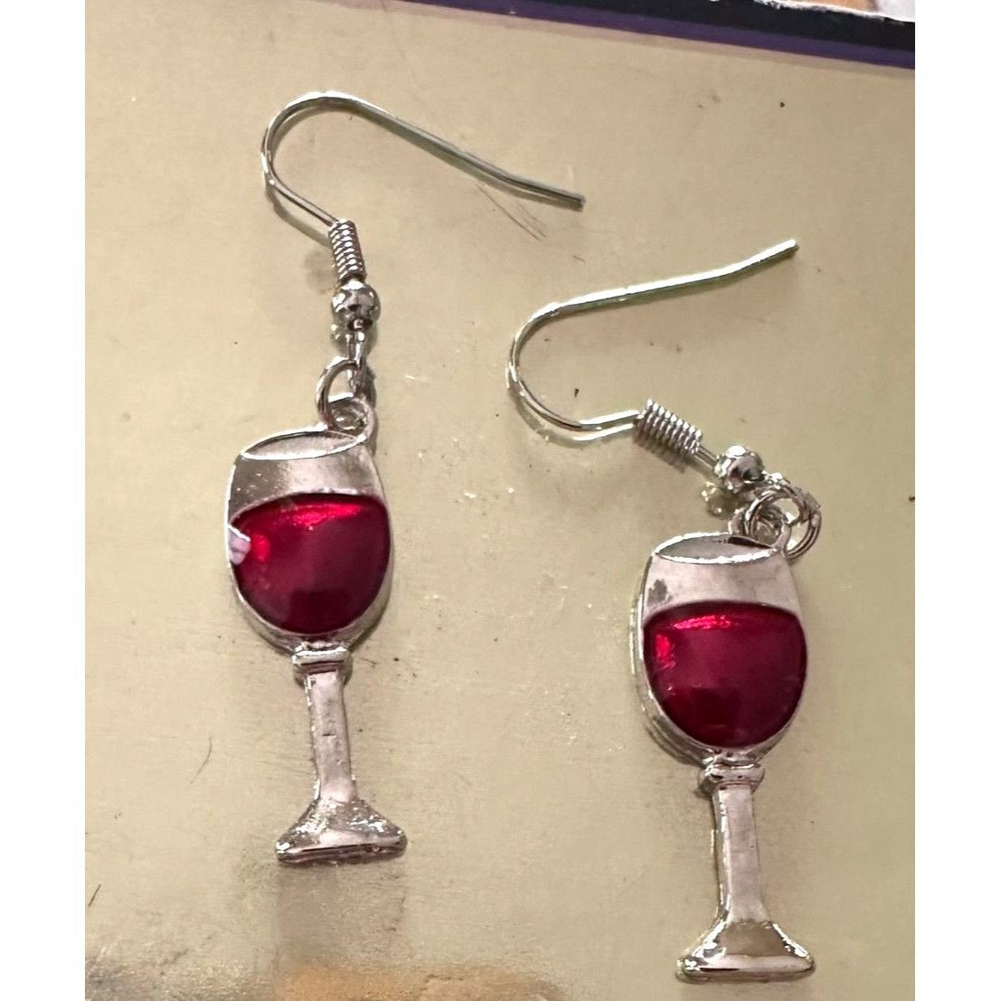 Handmade Red Wine Glass Earrings Merlot Cabernet Pinot NoirCocktails Size ONE SIZE - 4 Thumbnail