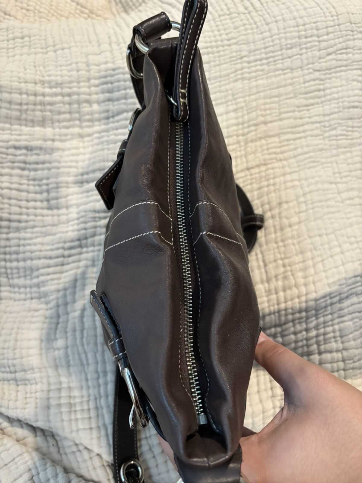 Coach Coach Soho Leather Hobo Bag F05S-1452 DarkBrown Buckle Purse Size ONE SIZE - 4 Thumbnail