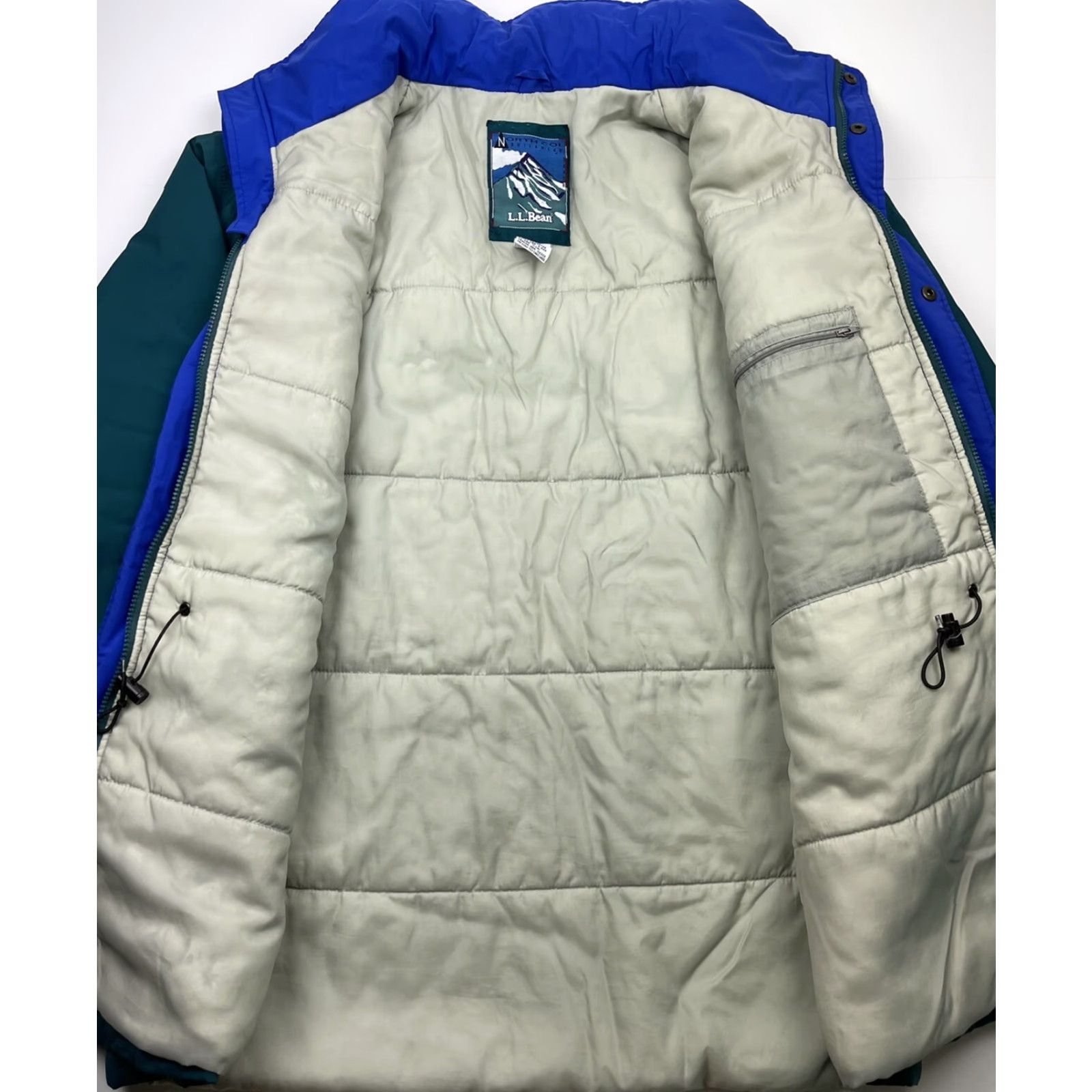 Vintage VTG L.L. Bean North Col GORE-TEX Quilted Insulated Parka Jacket Coat Men L Teal 90s Skiing Winter Fall Spring Zip Snap Nylon Packable Hood Mens Jacket Size US L / EU 52-54 / 3 - 5 Thumbnail