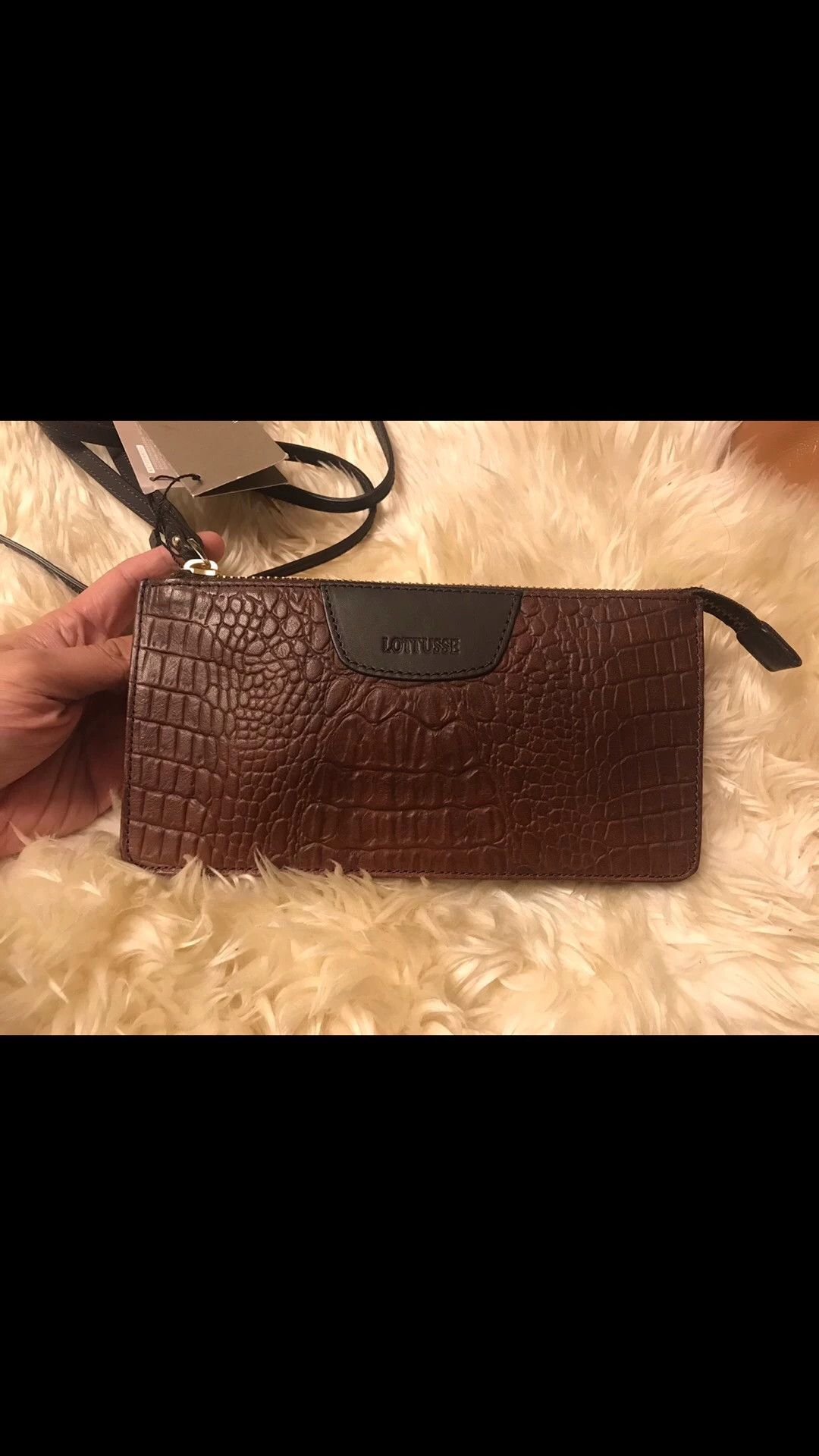 Other brown croc embossed leather double compartment crossbody Size ONE SIZE - 2 Thumbnail