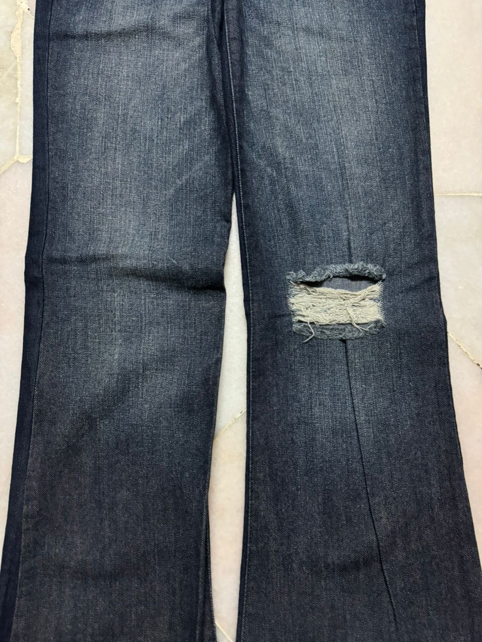 Tornado Mart VINTAGE 2000s REUNION REWASH DISTRESSED RIPPED BELL BOTTOM Size US 27 - 5 Thumbnail