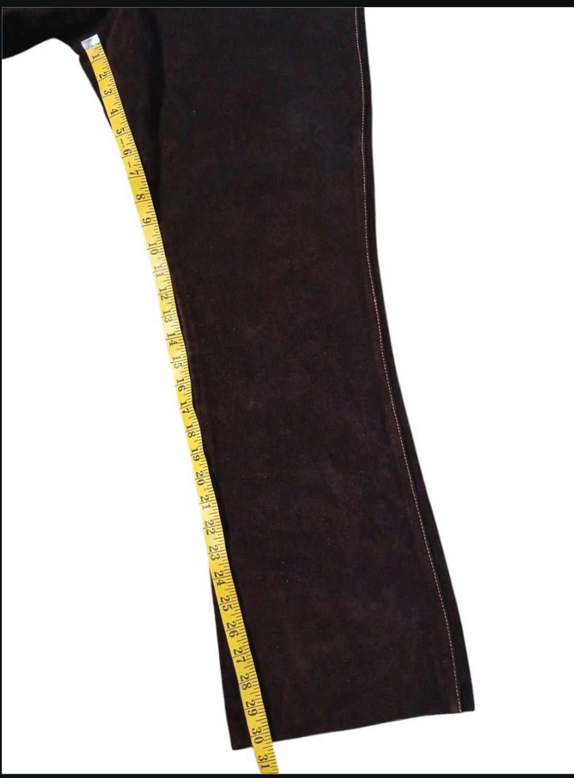 The Unbranded Brand 70's Suede Leather 34x30 Bell Bottom Flare Leg Men's Pants Size US 34 / EU 50 - 4 Thumbnail