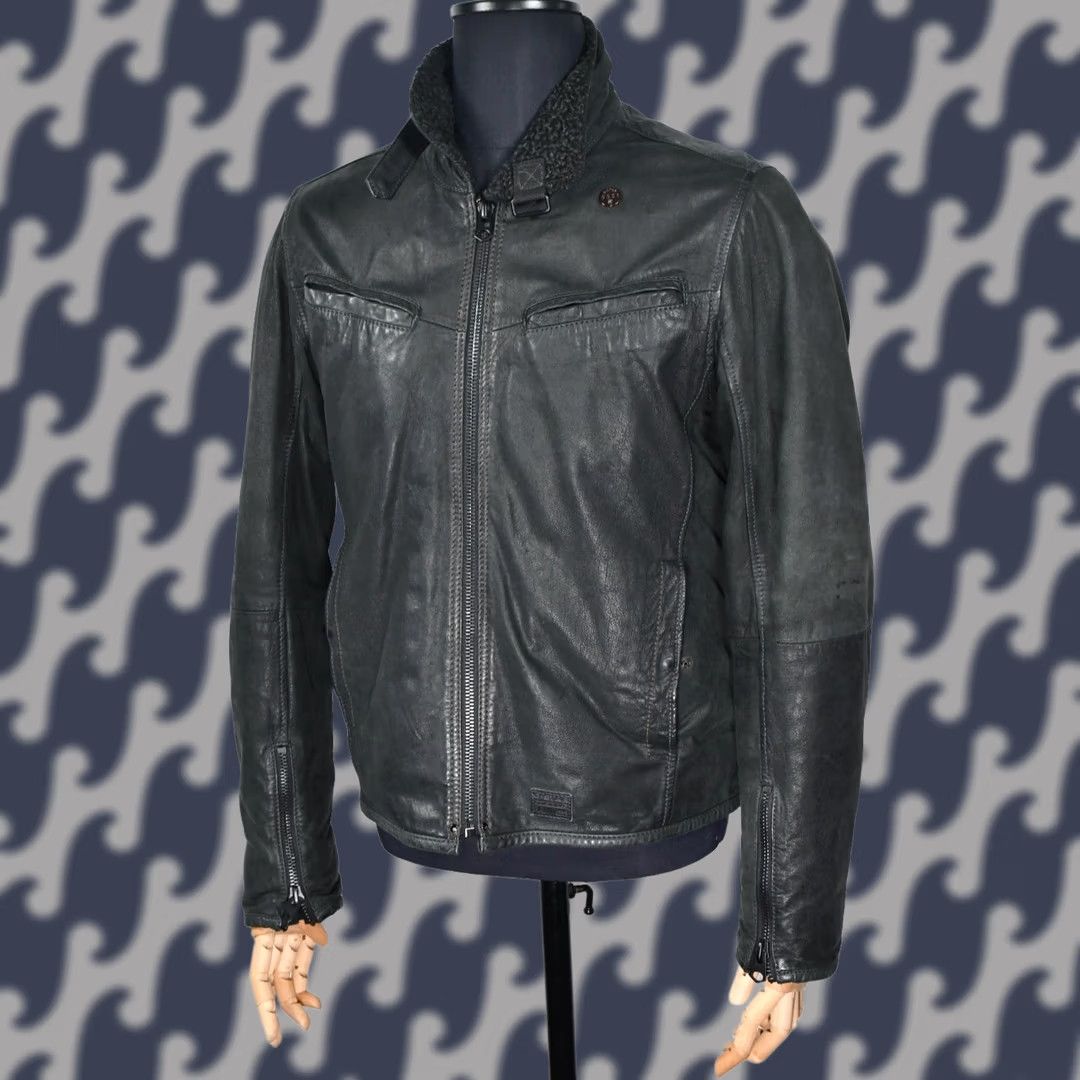 G-Star G-Star LT. Flight Leather Jacket Mens L - Leather Jacket - Size L - 100% Leather - Vintage: No - Gray Not Specified? Size US L / EU 52-54 / 3 - 1 Thumbnail