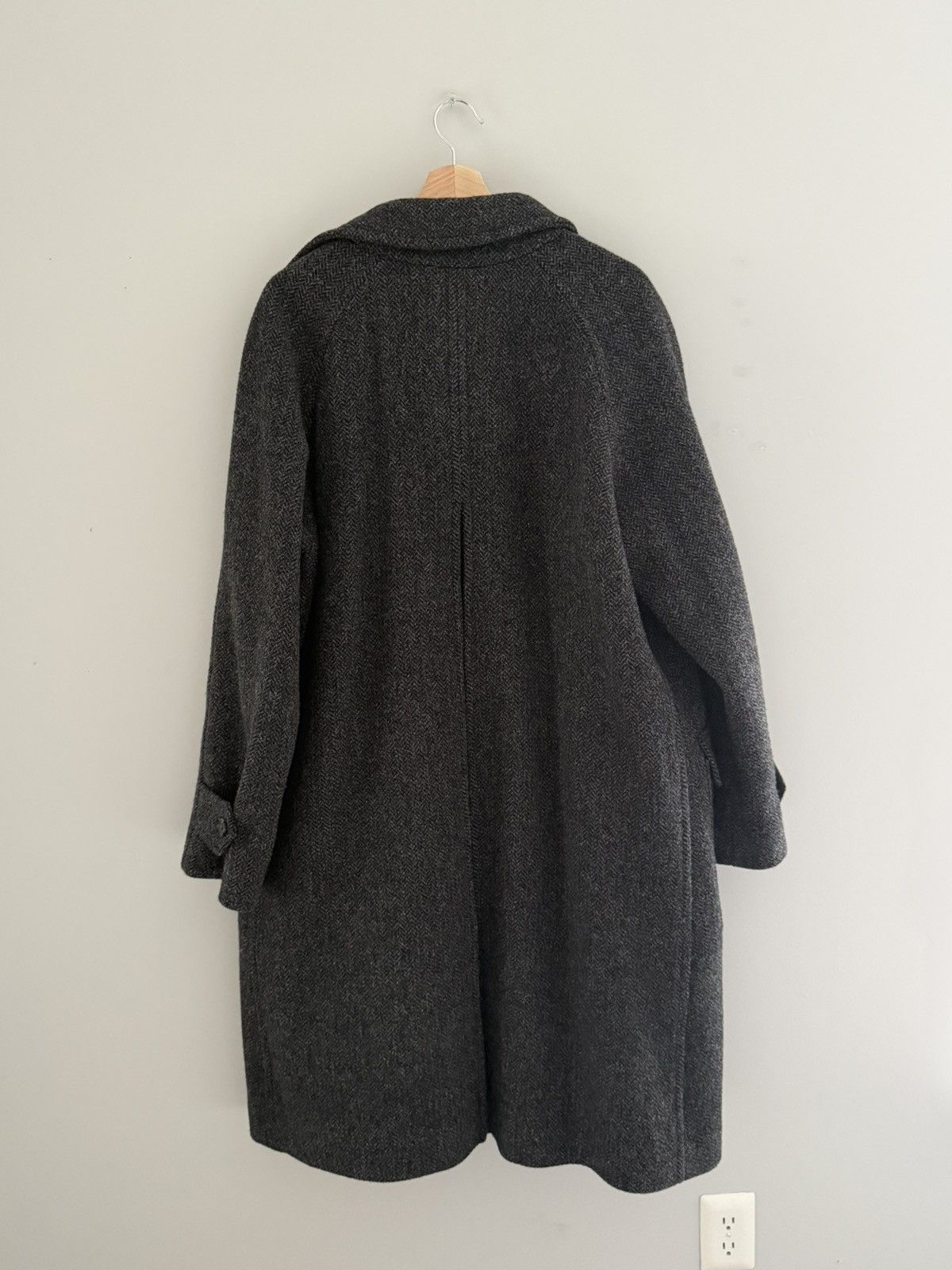Drake's Drake's - Gray Herringbone Wool Double-Breasted Raglan Coat Size US M / EU 48-50 / 2 - 3 Thumbnail