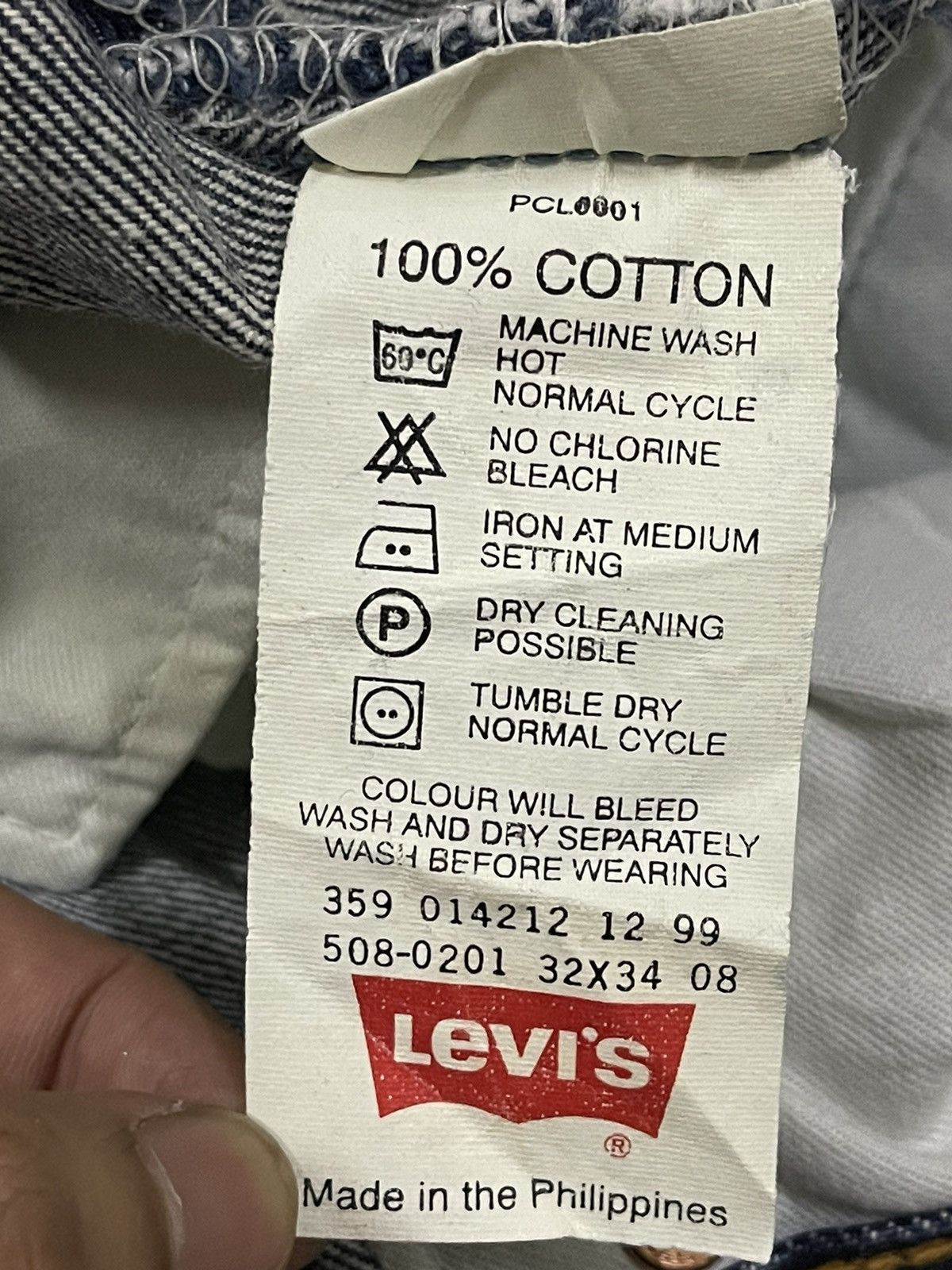 Levi's Vintage 90s Levis 508 Blue Wash Distress Baggy Jeans Size US 30 / EU 46 - 8 Thumbnail