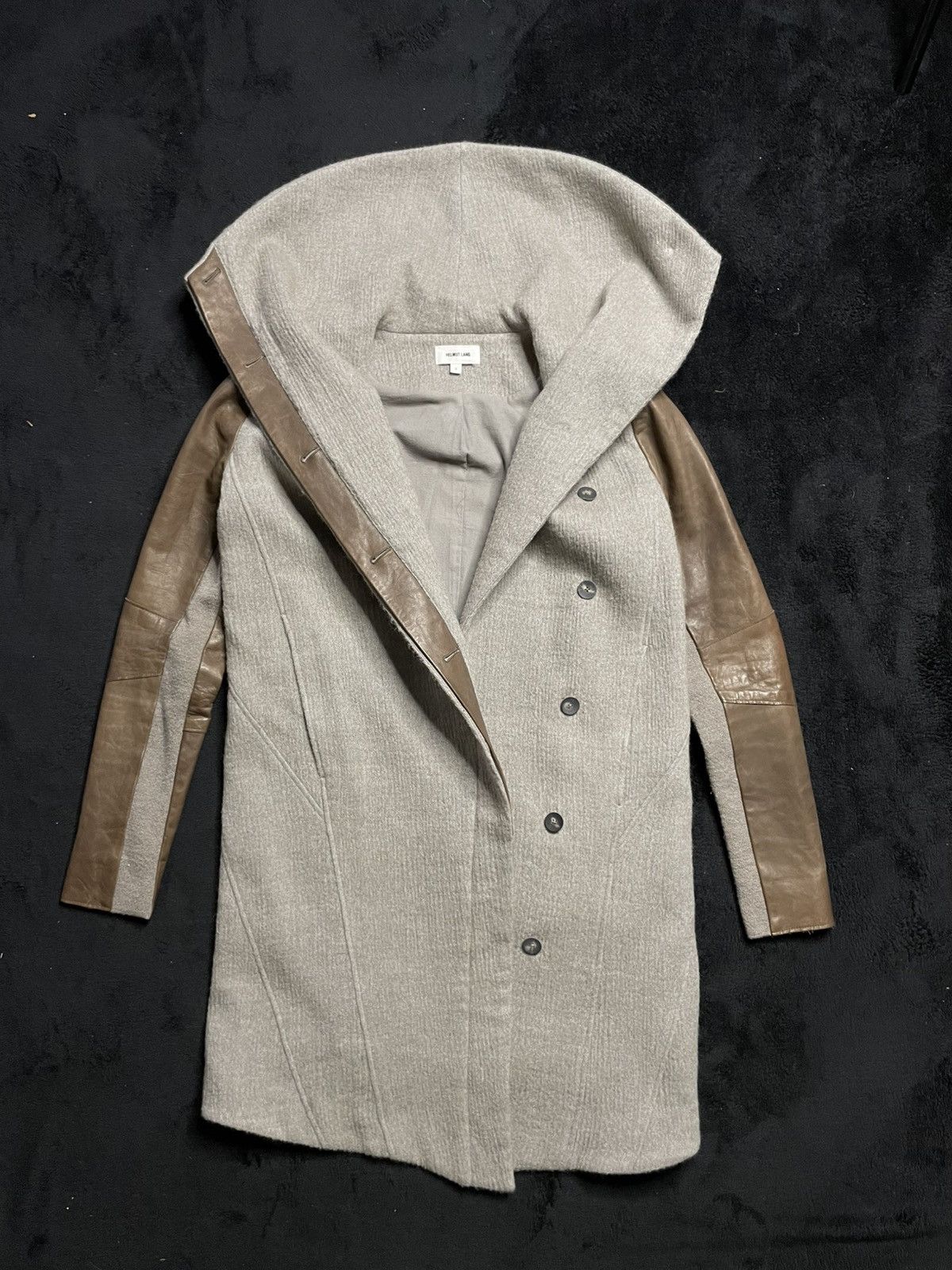 Helmut Lang Archive 2012 Helmut Lang Coat Leather Sleeve Woman‘s Size S Size S / US 4 / IT 40 - 6 Thumbnail
