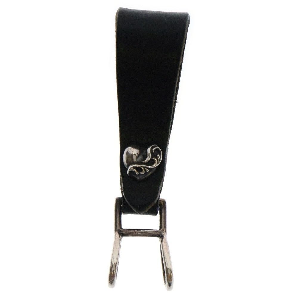 Chrome Hearts CHROME HEARTS Silver Black Leather Belt Loop | Grailed