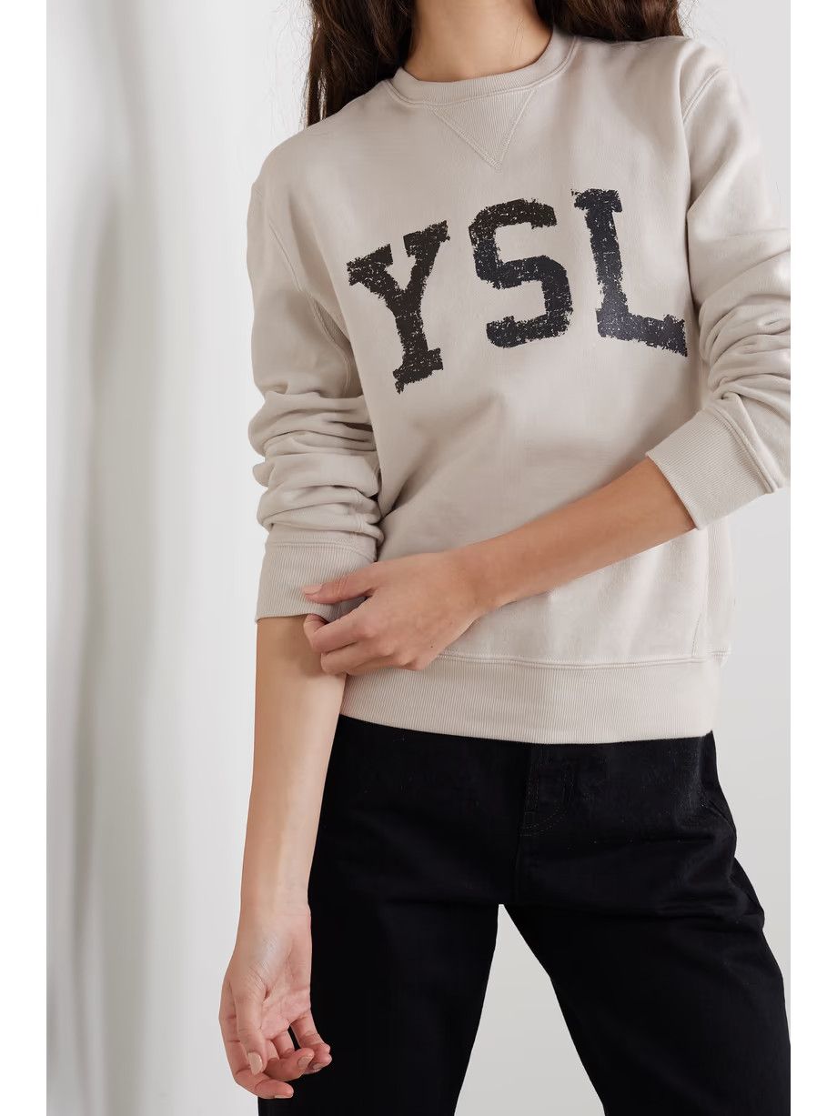 Saint Laurent Paris o1tp1o0125 Sweatshirt in White Size XL / US 12-14 / IT 48-50 - 3 Thumbnail