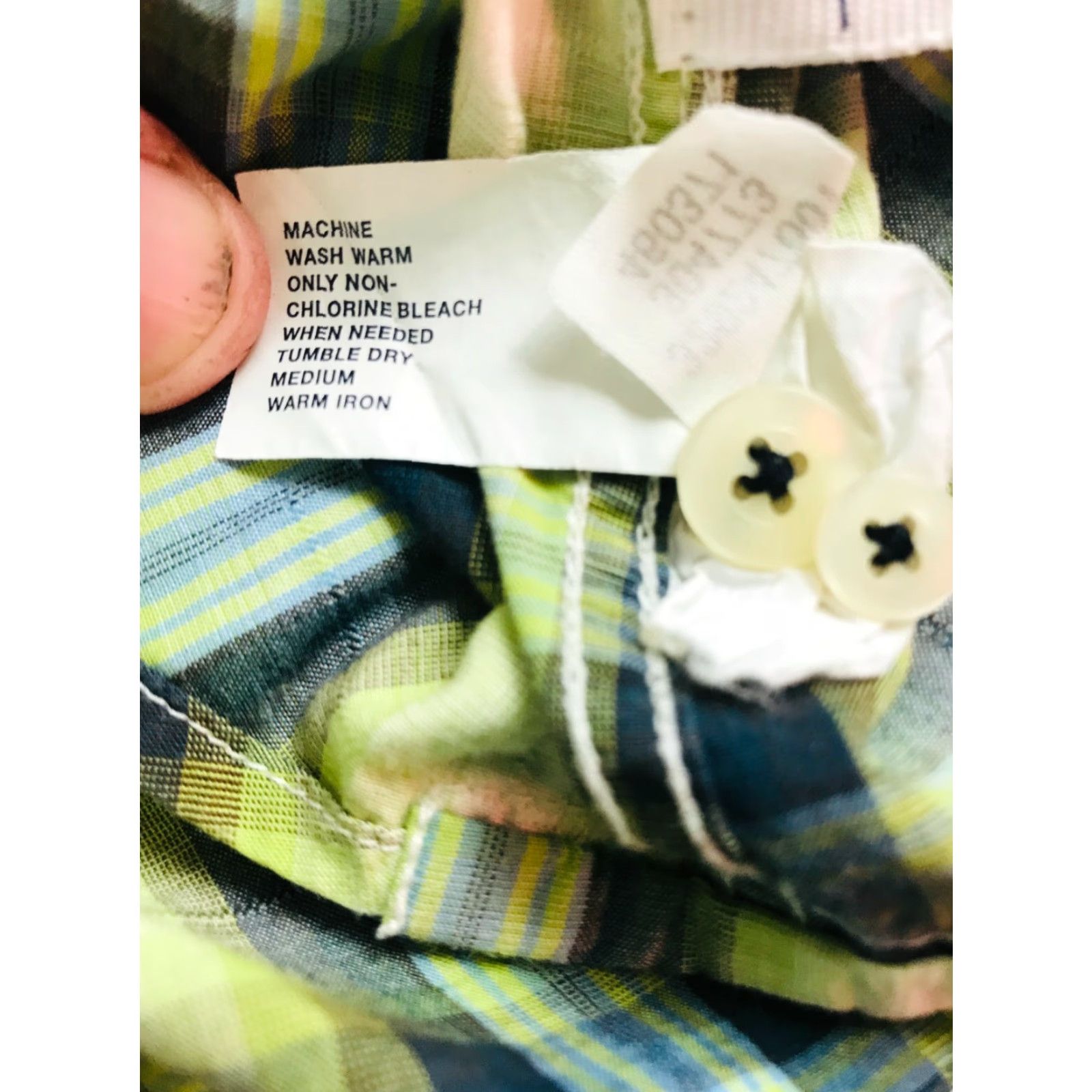Gap Gap Dress Shirt Men's Size Large Yellow Plaid Button Up Long Sleeve Classic Fit Size 42R - 6 Thumbnail