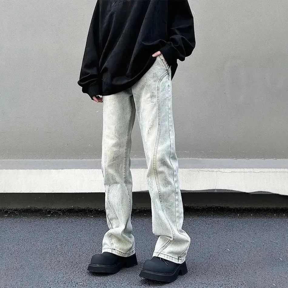 Japanese Brand Street Spliced Trousers Straight Leg Loose Denim Pants Size US 32 / EU 48 - 3 Thumbnail