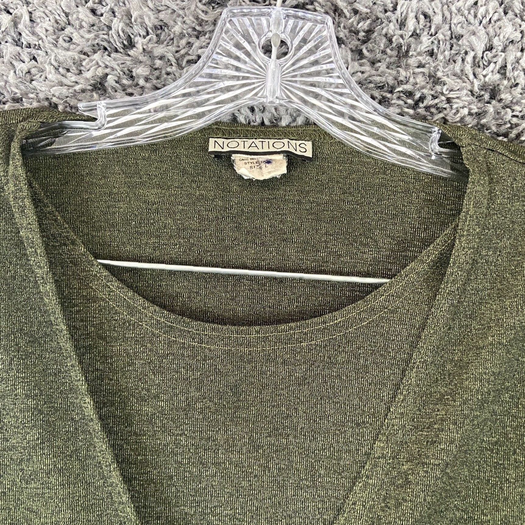 Vintage VINTAGE? Notations Blouse Women L Green Long Sleeve Made In USA Size L / US 10 / IT 46 - 6 Thumbnail