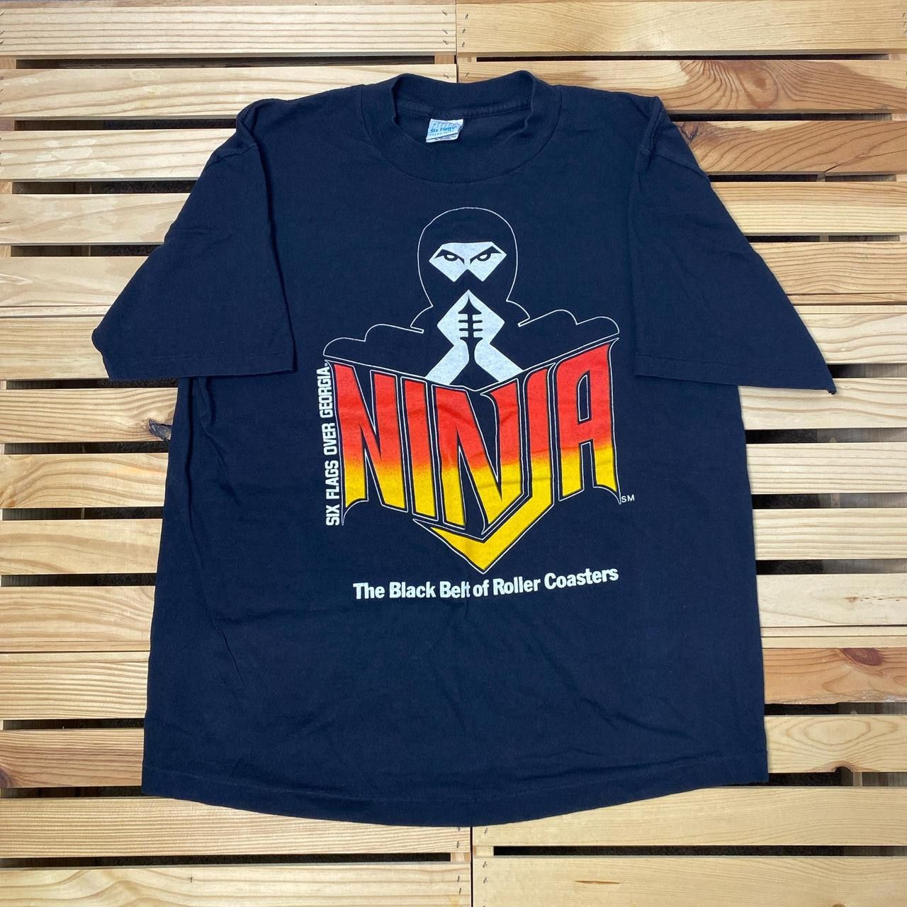 Other Vintage Six Flags Ninja Roller Coaster Black Tee Size Large Size US L / EU 52-54 / 3 - 1 Thumbnail