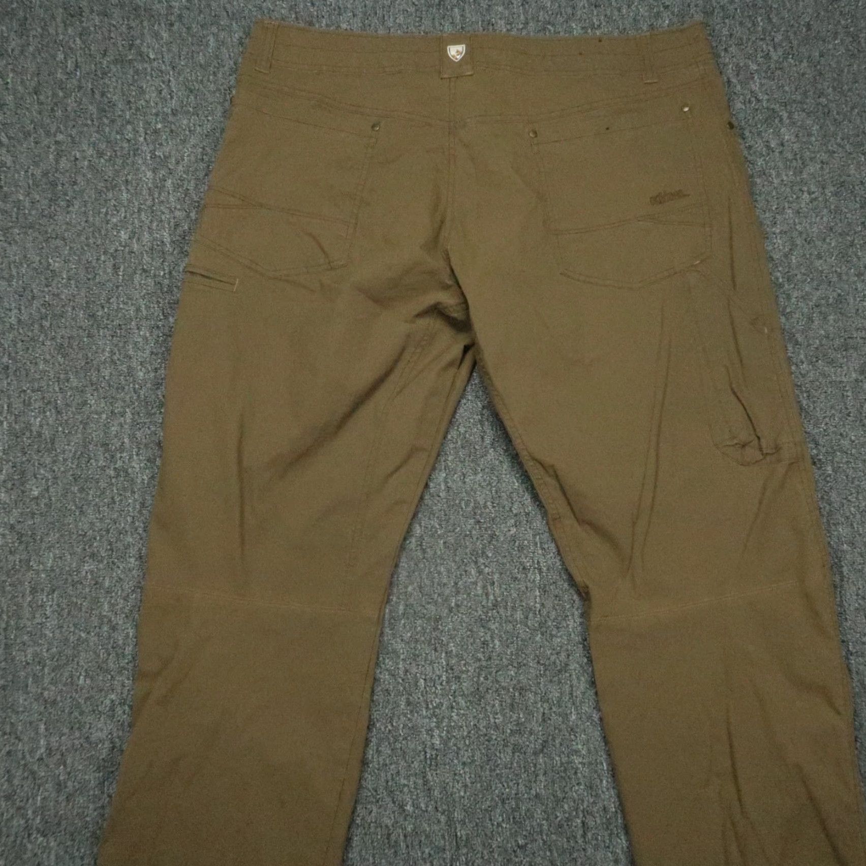 Vintage Kuhl Revolvr Pants Mens 40x32 Green Brown Vintage Patina Dye Chino Pocket 5-0rtn Stretch Regular Straight 40 Inseam Casual Travel Workwear Mens Size US 40 / EU 56 - 7 Thumbnail
