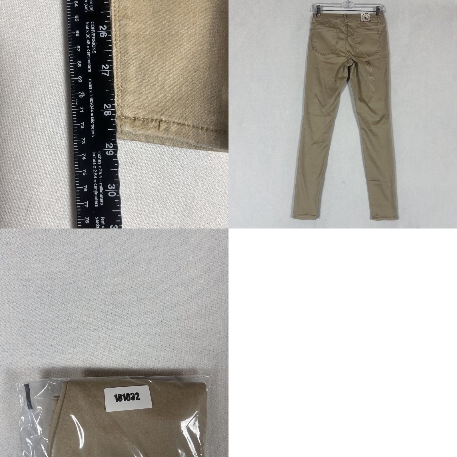 Vintage SO Kohls So NEW High Rise Ankle Jegging Juniors Size 1 Skinny Pants Khaki Tan NWT Size 25" / US 0 / IT 36 - 8 Thumbnail