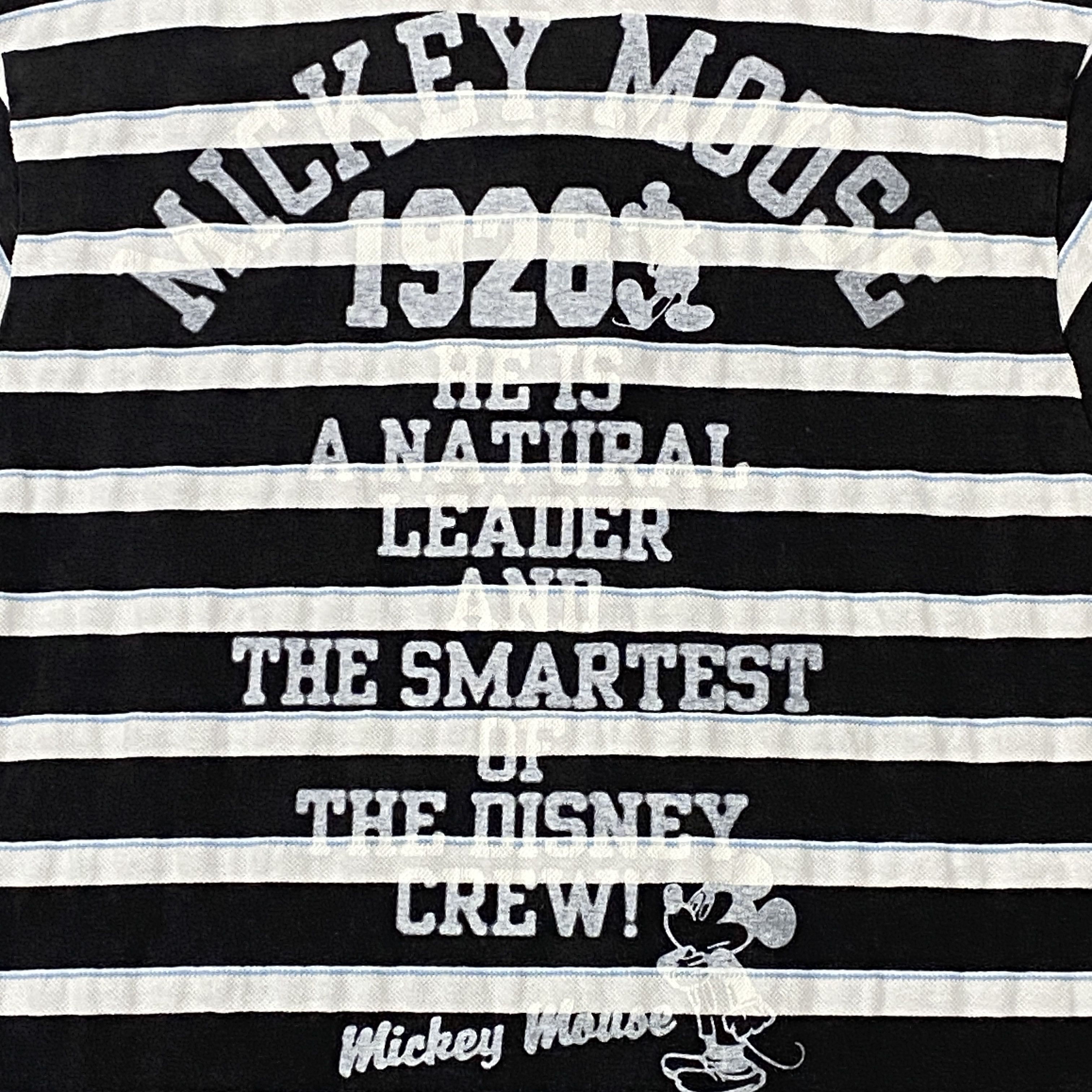 Disney × Vintage MICKEY MOUSE Since 1928 Polo Large Striped Short Sleeve Size US L / EU 52-54 / 3 - 10 Thumbnail
