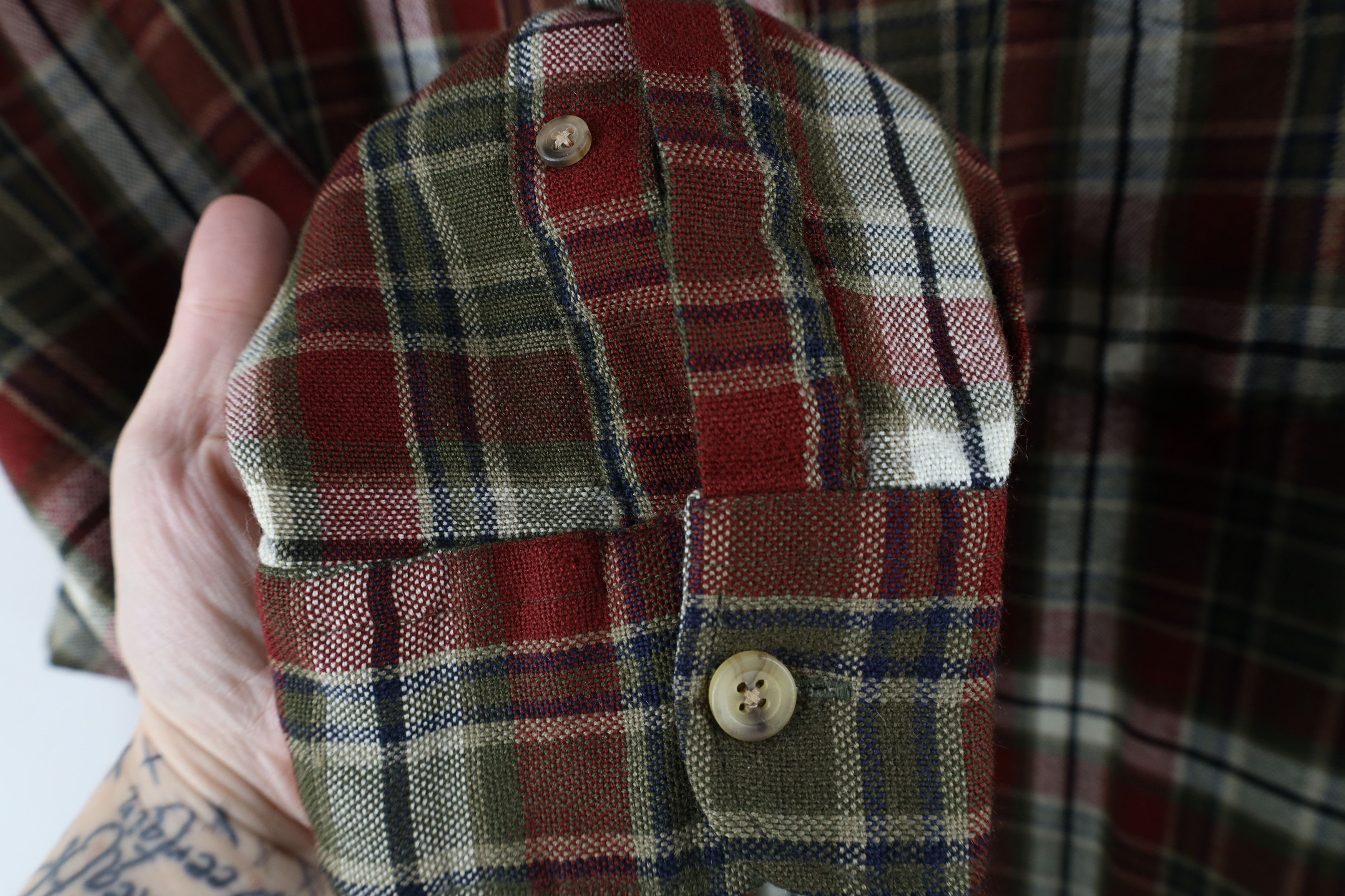 Vintage Vintage 90s Streetwear Knit Flannel Collared Button Shirt Size US XXL / EU 58 / 5 - 8 Thumbnail