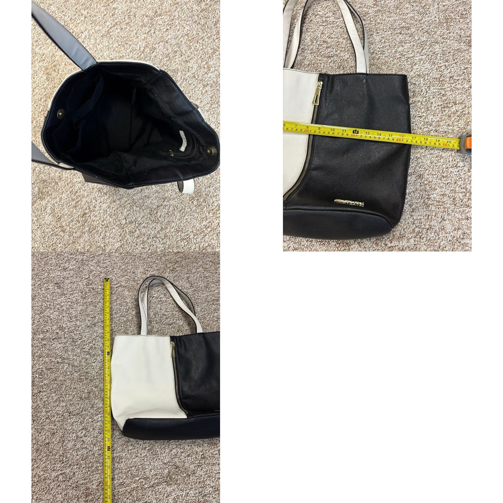 Kenneth Cole KENNETH COLE REACTION Purse Satchel Bag White & Black Zip - 25932 Satchel/Top Handle Bag Womens Luggage & Bags Size ONE SIZE - 9 Thumbnail