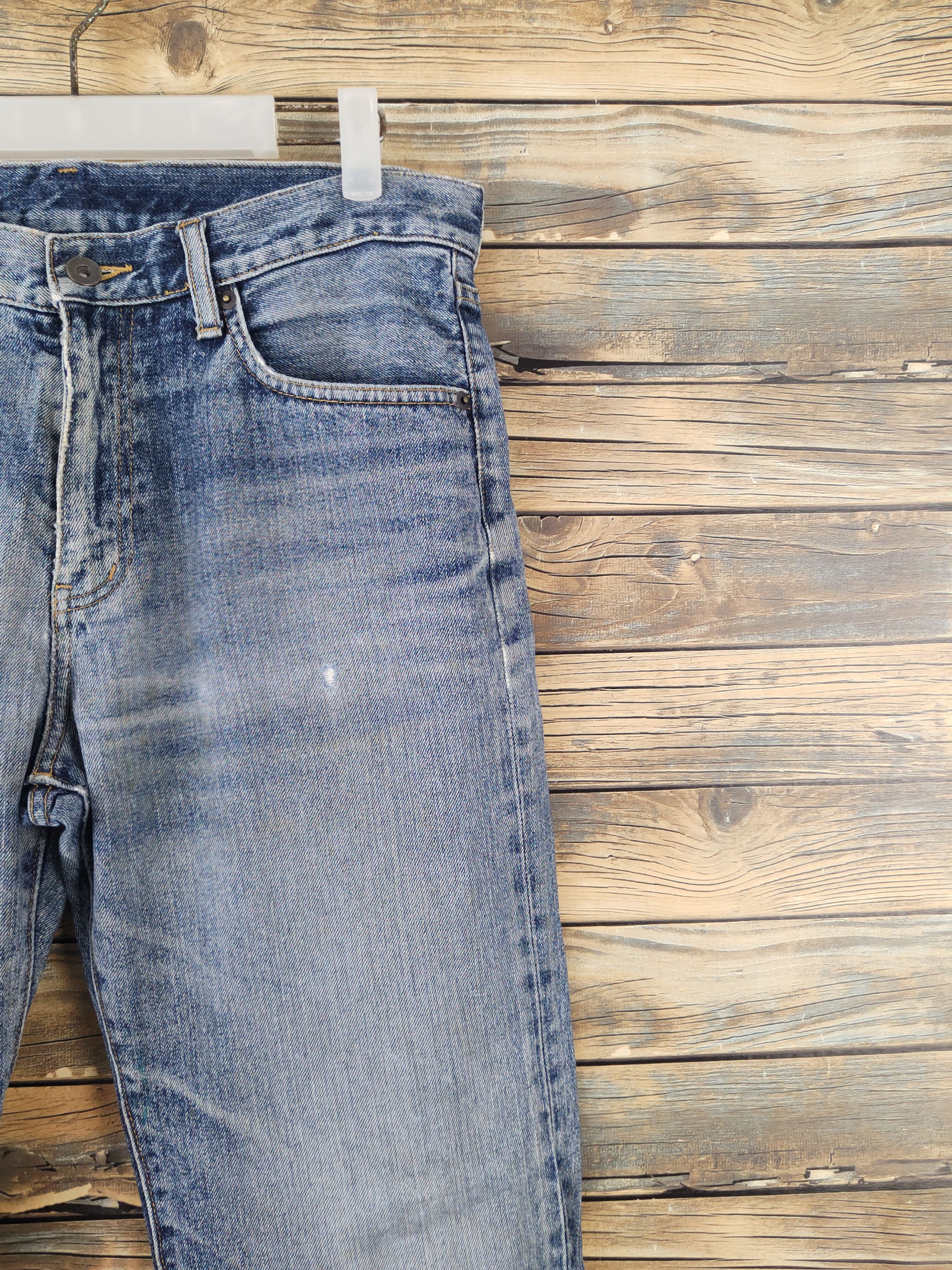 Japanese Brand Uniqlo Blue Distressed Ripped Jeans #W1863 Size US 32 / EU 48 - 5 Thumbnail
