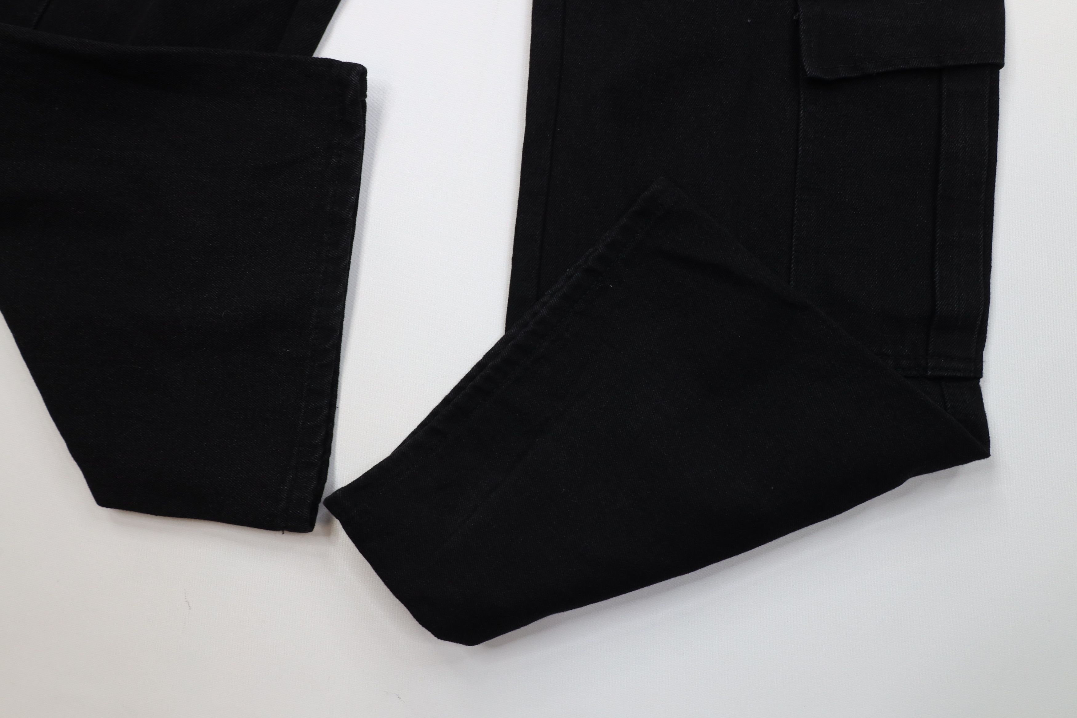 Vintage Vintage 90s Y2K Streetwear Wide Leg Cargo Jeans Black Size 26" / US 2 / IT 38 - 6 Thumbnail