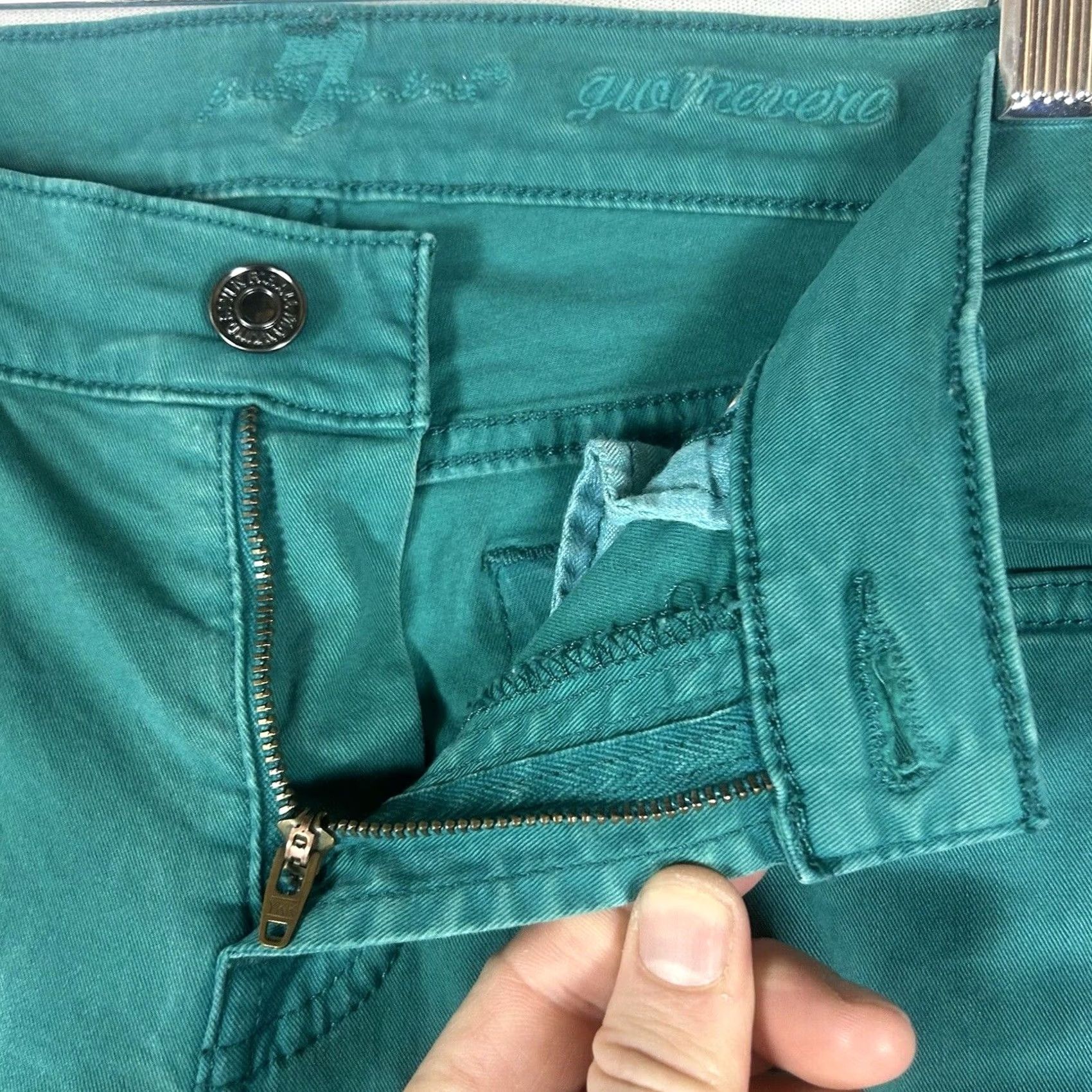 7 For All Mankind 7 For All Mankind Jeans Womens 28 Green Slim Fit 5-Pocket Design Pockets Denim Straight Leg Vintage No N/A Size 28" / US 6 / IT 42 - 4 Thumbnail
