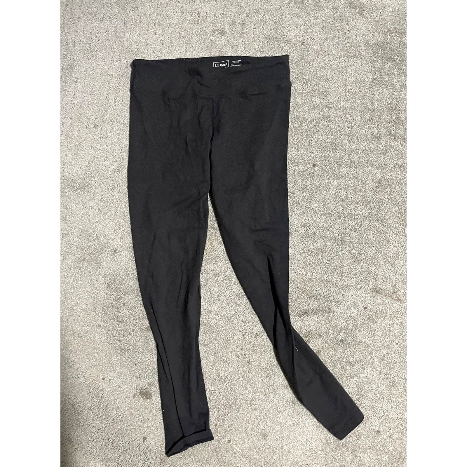 Vintage L.L. Bean Leggings Women Cropped Black Small ID 506102 Activewear Size 36" / US 14 / IT 50 - 2 Thumbnail