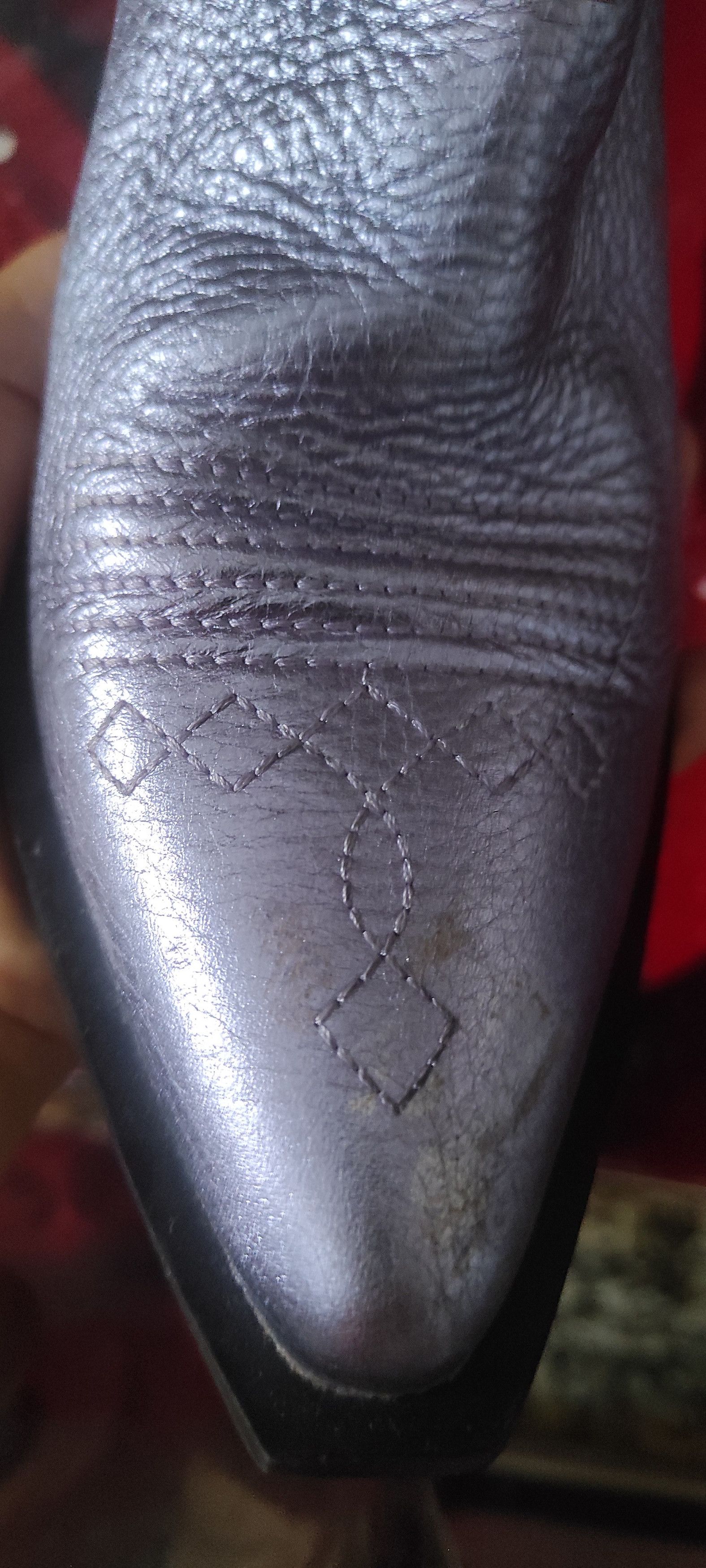 Leather VIENTY Given Galaxy Selenite Metal Cowboy Boots Made Spain Size US 8 / IT 38 - 14 Thumbnail