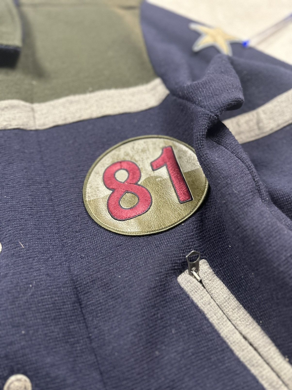 Armani Armani Vintage Varsity Jacket Navy/Olive Star Patches, 81 M Size US M / EU 48-50 / 2 - 9 Thumbnail