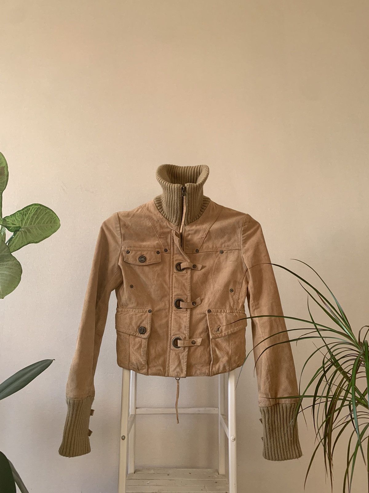 Genuine Leather Y2K Faded Sick Suede Leather Jacket gucci cavalli gaultier Size S / US 4 / IT 40 - 1 Thumbnail