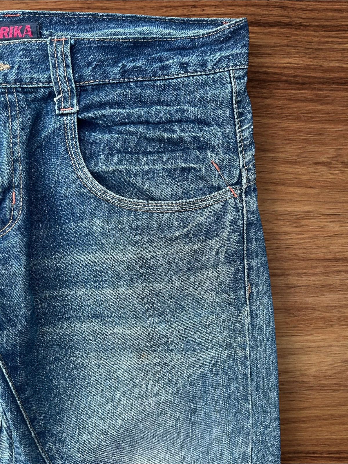 Japanese Brand Vintage Japan Jack Serika Mud Washed Twisted Flare Leg Jeans Size US 35 - 8 Thumbnail