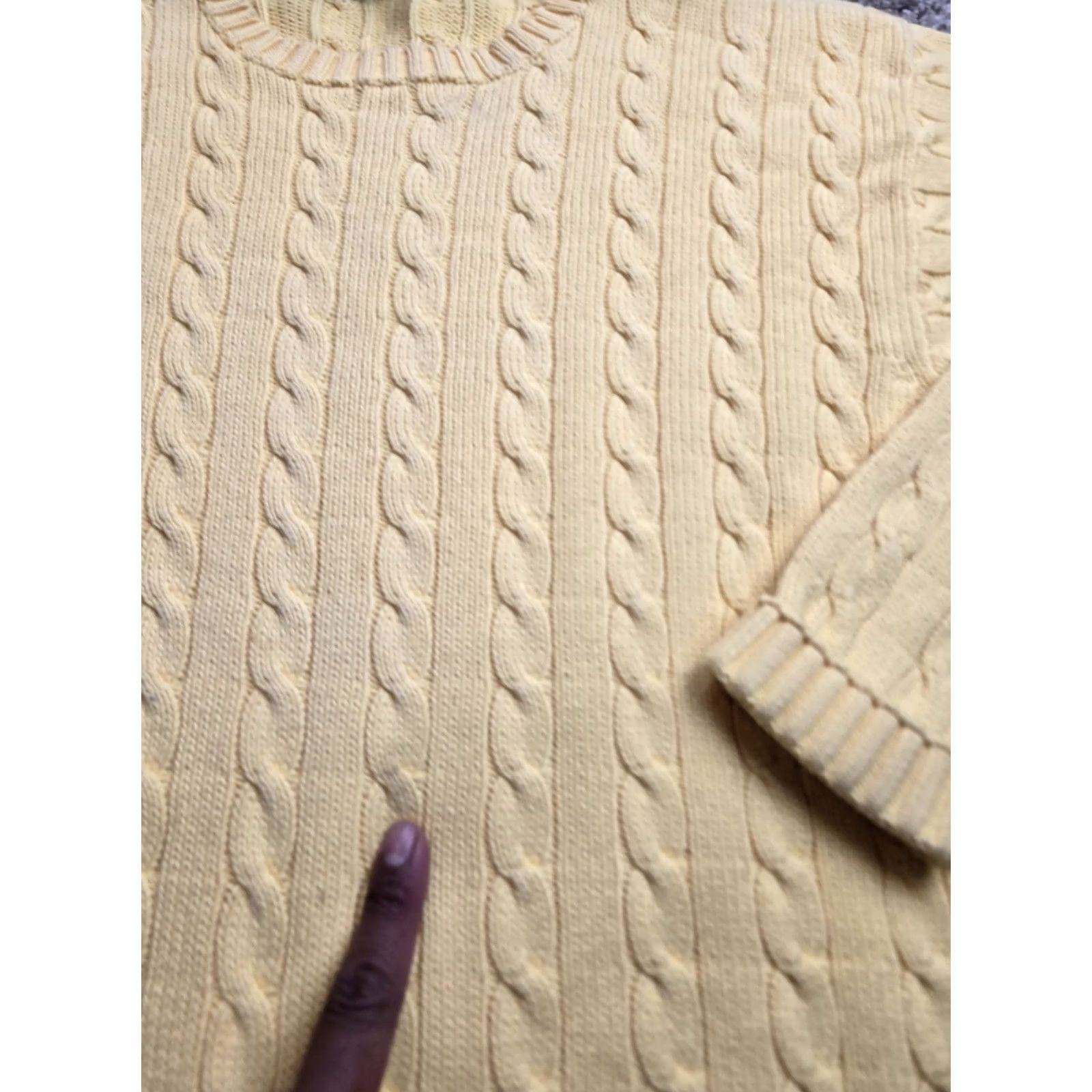 J.Crew Vintage J.Crew Oarsman Cable Knit Sweater Large Men Yellow Long Sleeve Crew Neck Size US L / EU 52-54 / 3 - 3 Thumbnail