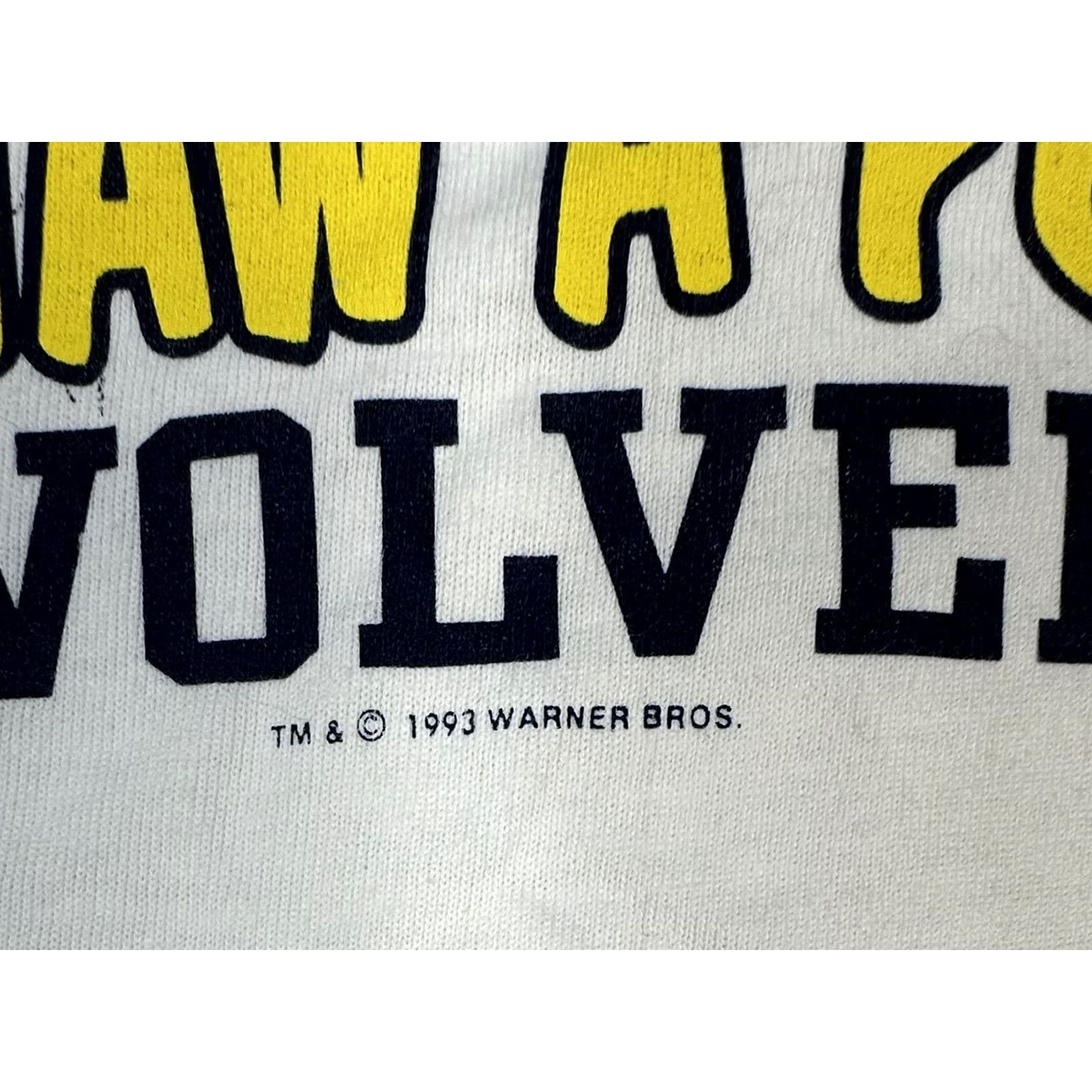 Vintage VINTAGE Michigan Wolverines Tweety T-Shirt 1993 USA Made White XL Crew Neck Short Sleeve Unisex Adults Graphic 90s Verified Size US XL / EU 56 / 4 - 6 Thumbnail